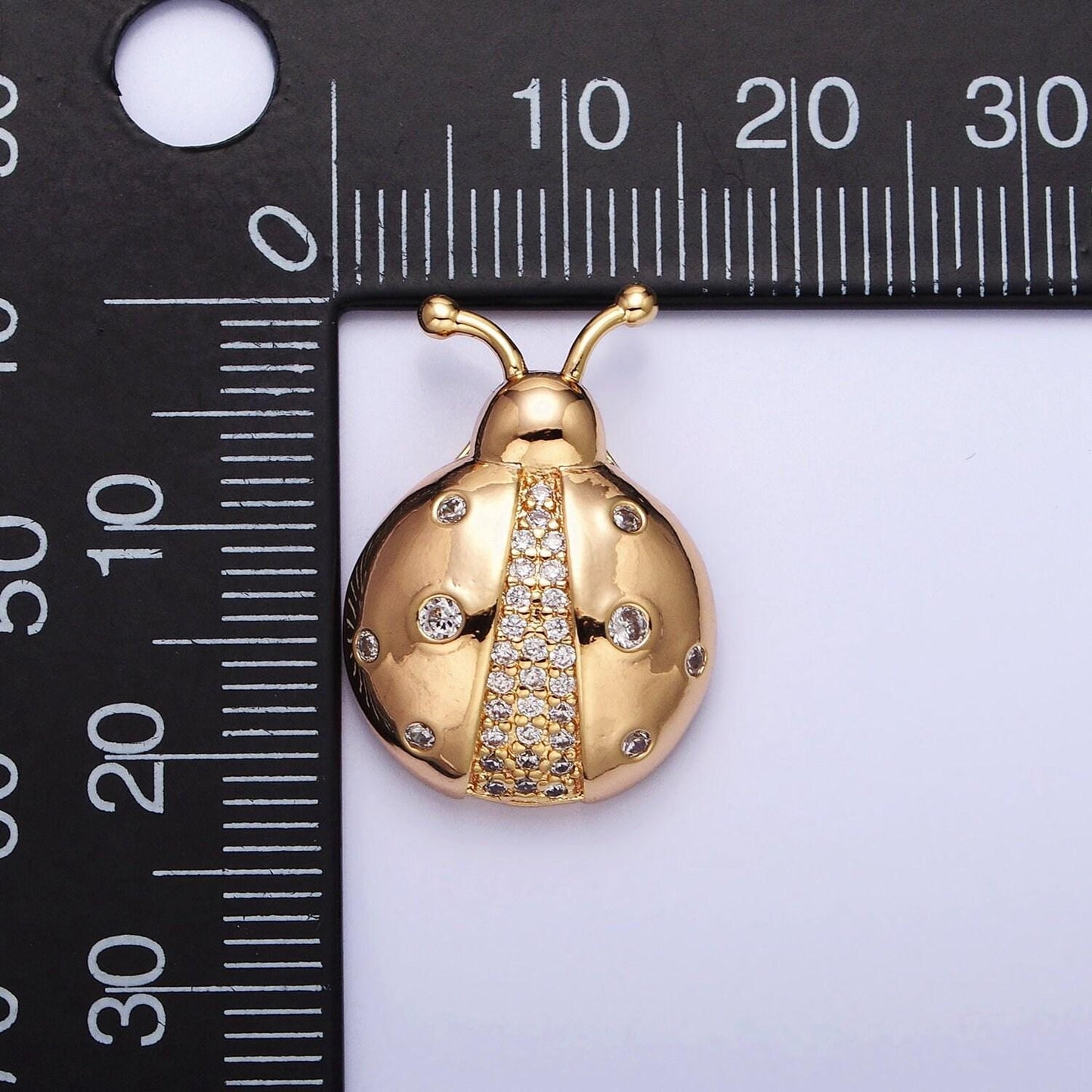 Dainty 18k gold filled ladybug charm pendant, lady bug jewelry making component supply supplies insect animal jewelry inspired aa315