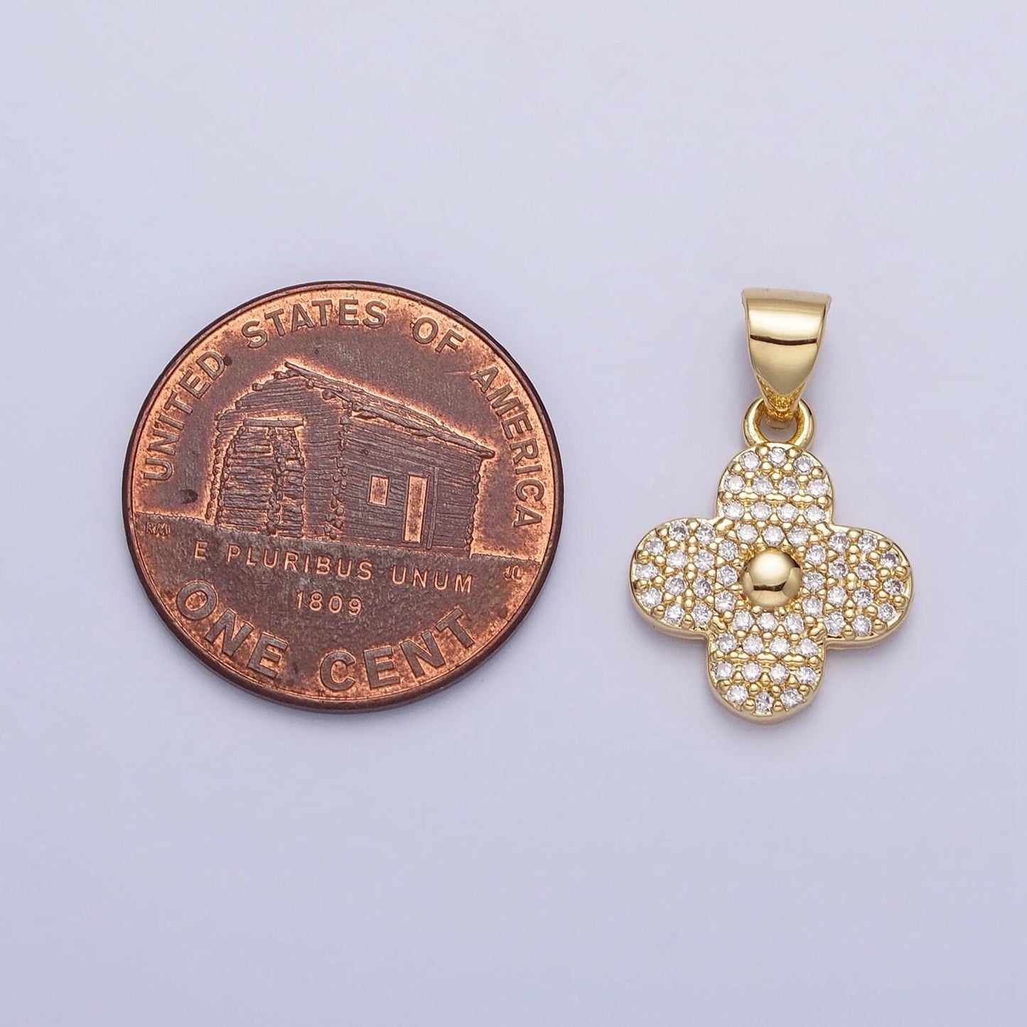 Mini cubic gold daisy flower charm for add on charm silver cz lucky jewelry saint patrick jewelry inspired flower silver charm aa309