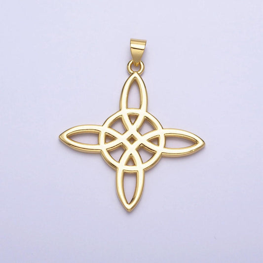 Dainty slim gold celtic irish scottish knot pendant charm eternity love pendant aa258