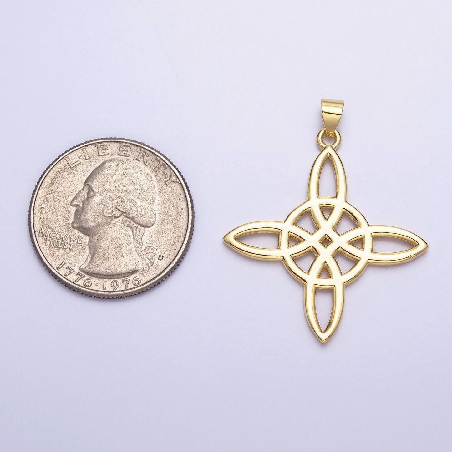 Dainty slim gold celtic irish scottish knot pendant charm eternity love pendant aa258