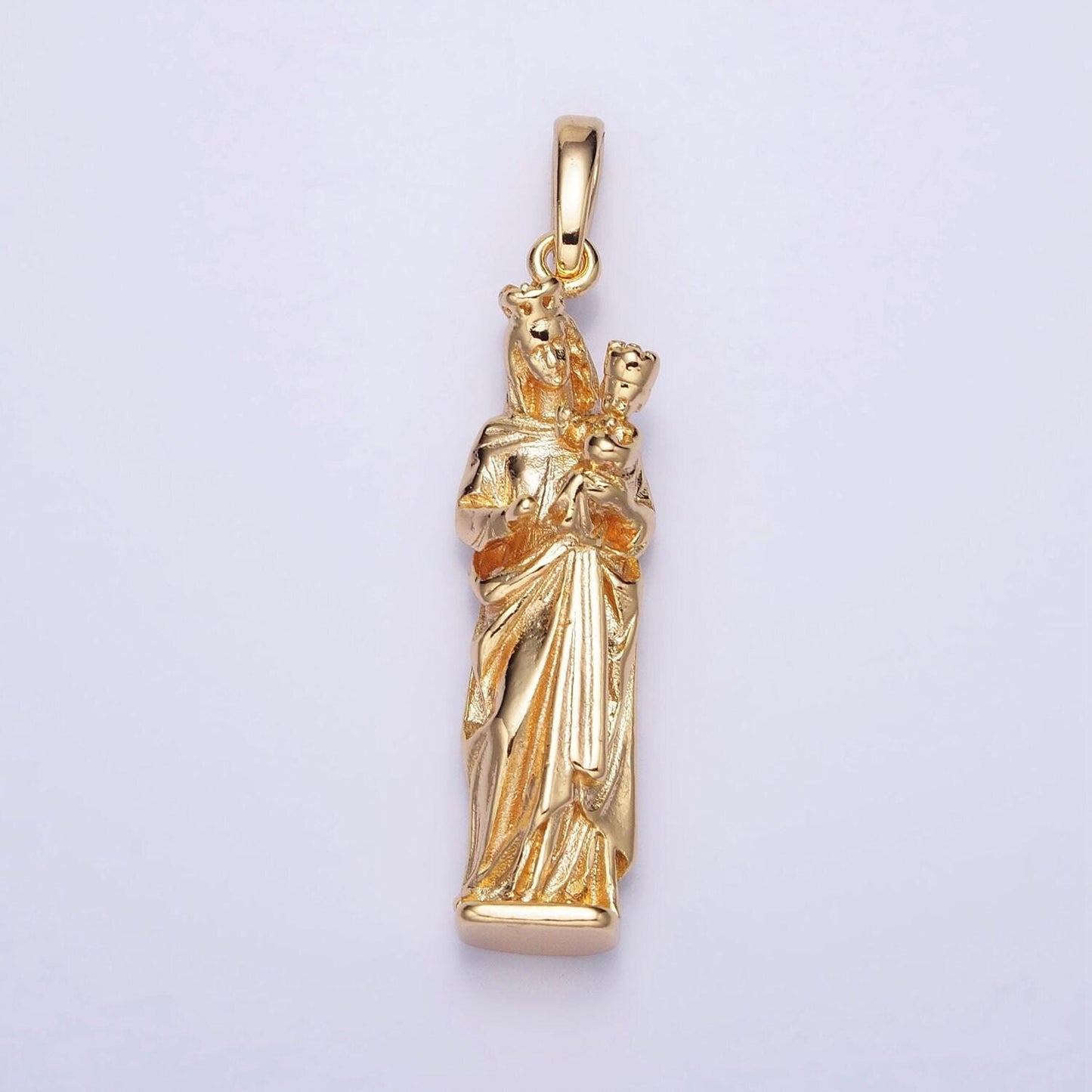 Gold, silver mother virgin mary charm with baby jesus catholic religious pendant | aa173 aa200