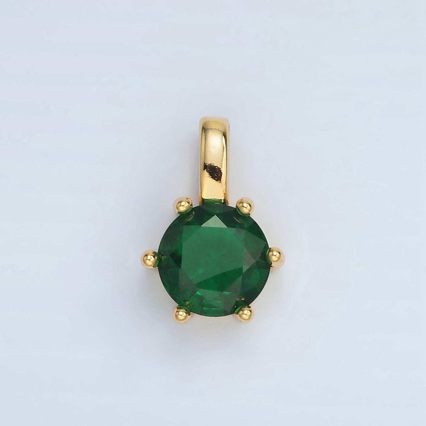 Multi color 24kgold filled round cz pendant/ charm | aa1375-aa1384