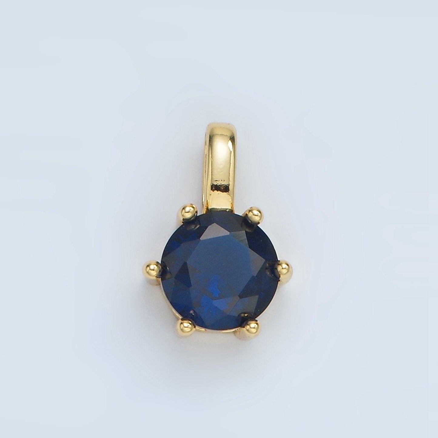 Multi color 24kgold filled round cz pendant/ charm | aa1375-aa1384
