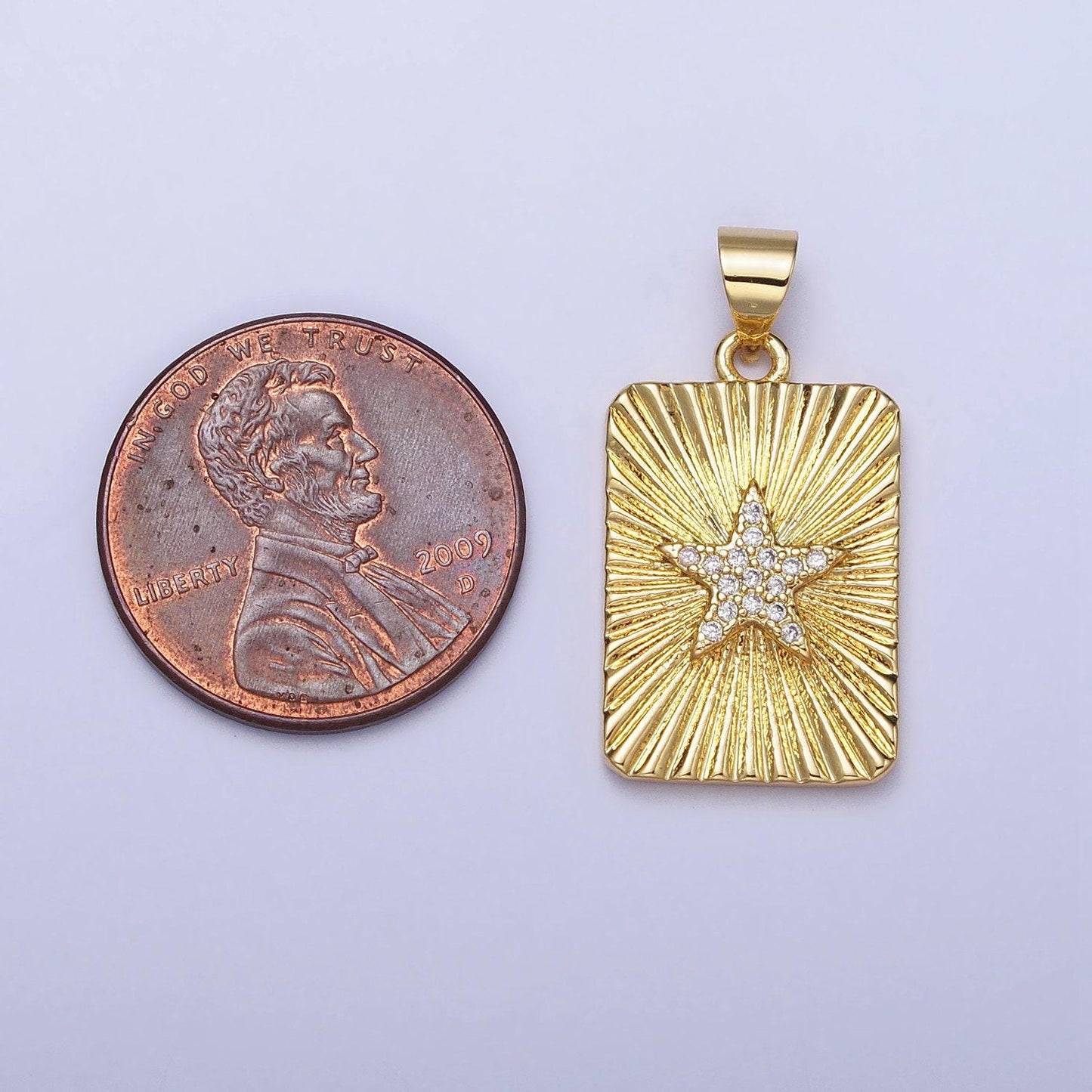 Micro pave gold star tag plate pendant tile charms with cz stones for jewelry making supplies aa172
