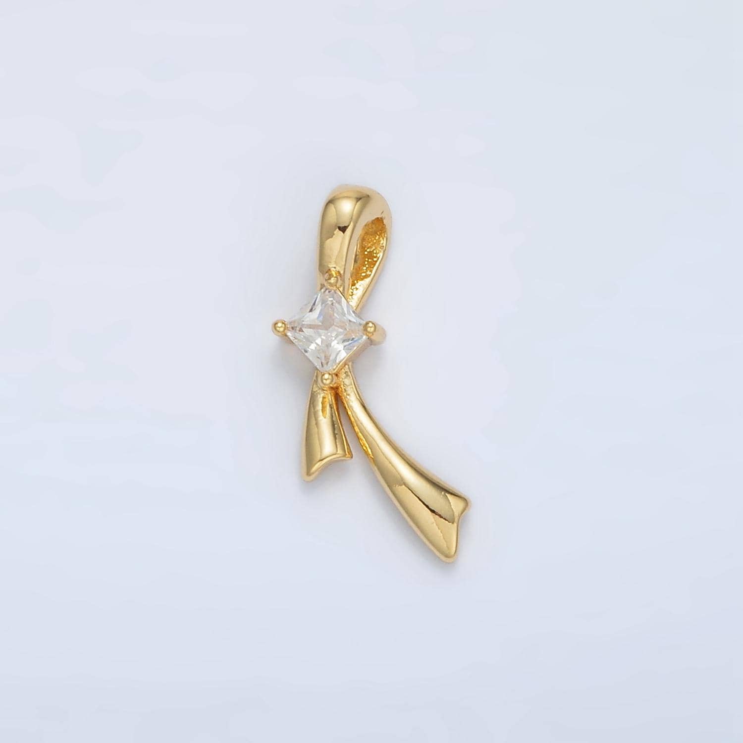 Mini gold bow charms 24k gold filled bow pendant cz bow tie charm bracelet necklace for diy jewelry making supply aa1511