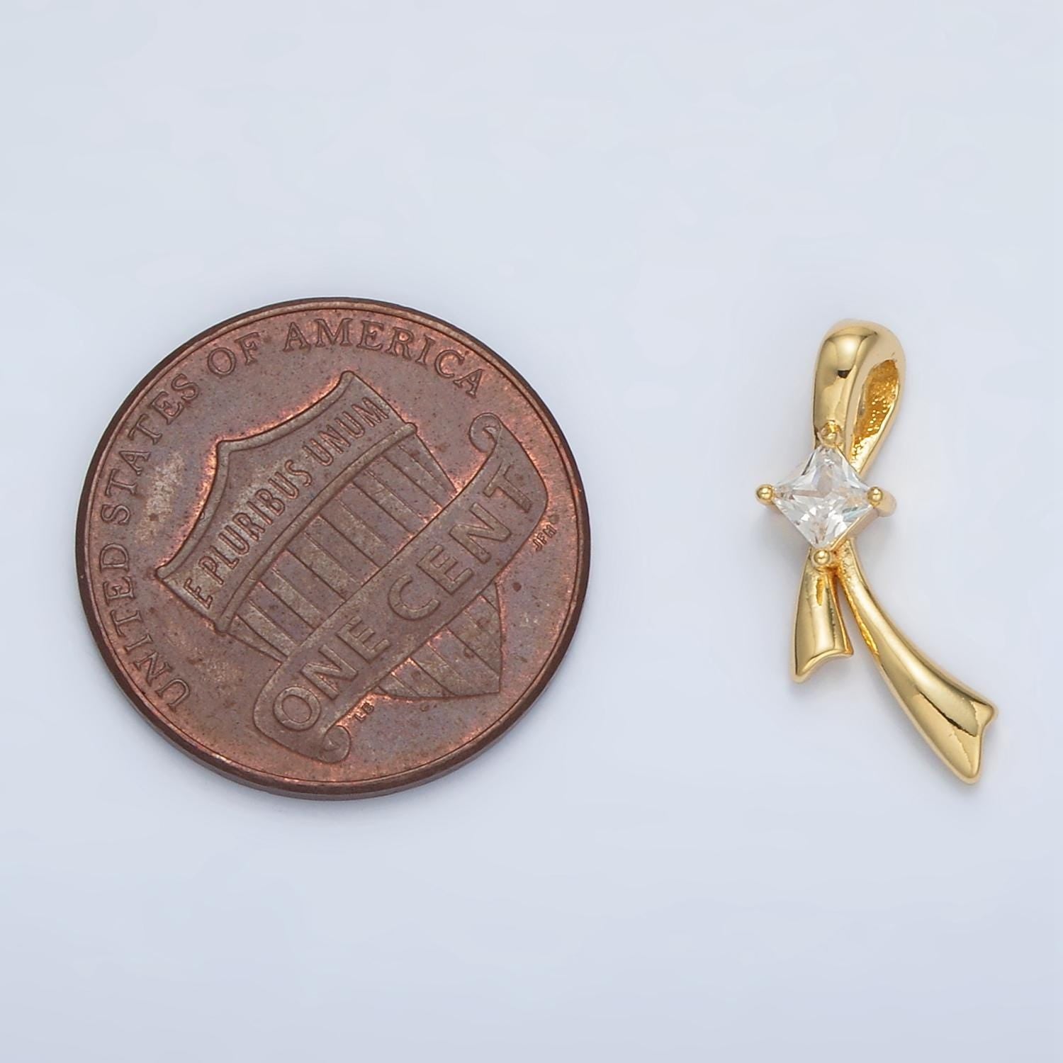 Mini gold bow charms 24k gold filled bow pendant cz bow tie charm bracelet necklace for diy jewelry making supply aa1511
