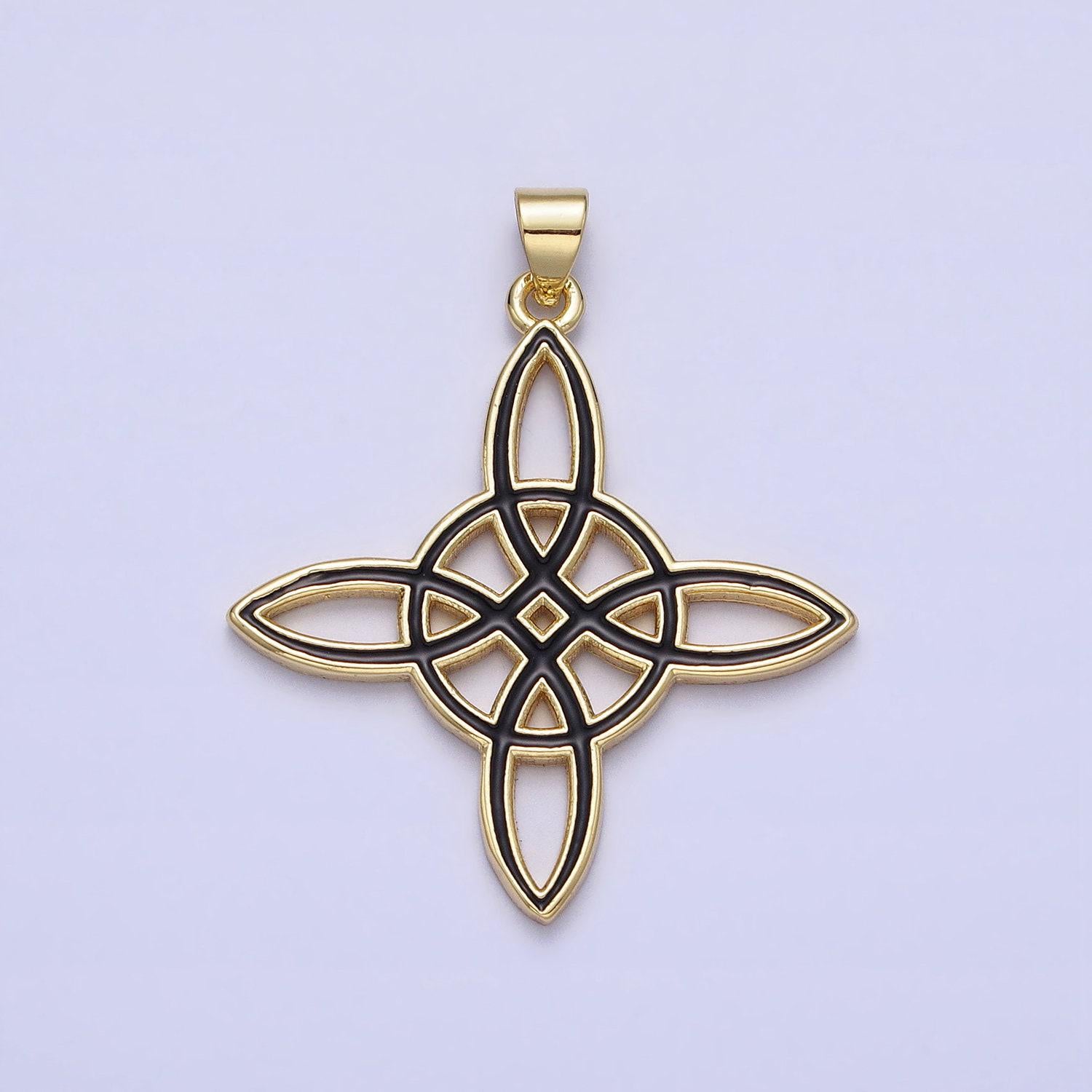 Enamel celtic knot pendant charms cross irish charm for necklace component aa147 aa148