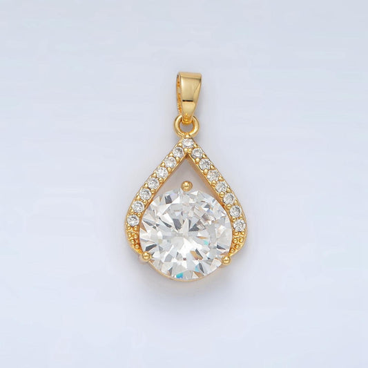 Classic design solitaire round charm cz cluster charm cubic zirconia for grandma mother jewelry pendant charm for jewelry supply aa1422