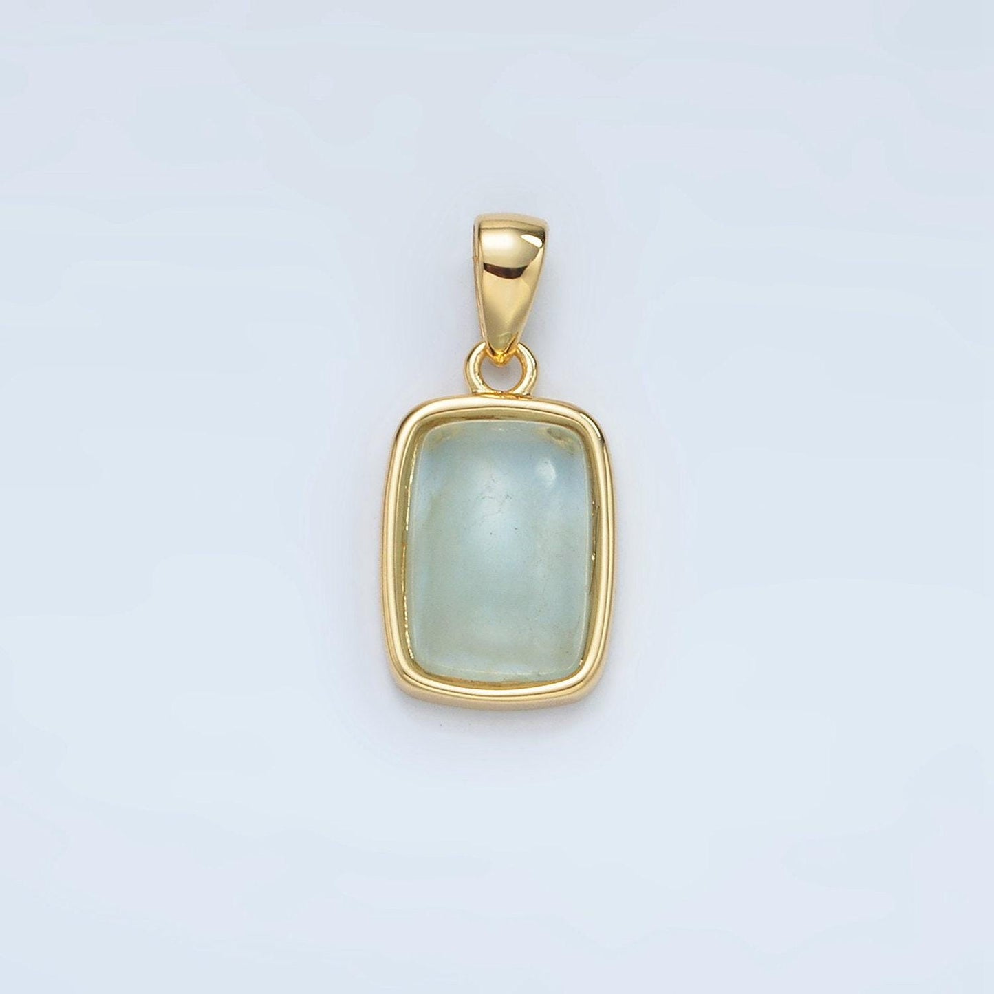 24k gold filled 14mm rectangle natural gemstones pendants | aa1402-aa1406
