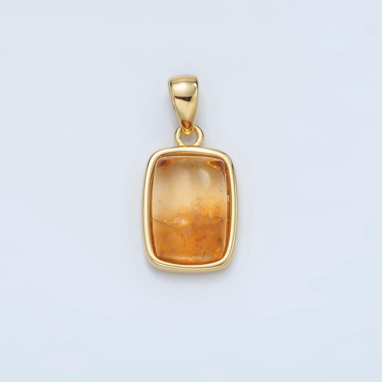 24k gold filled 14mm rectangle natural gemstones pendants | aa1402-aa1406
