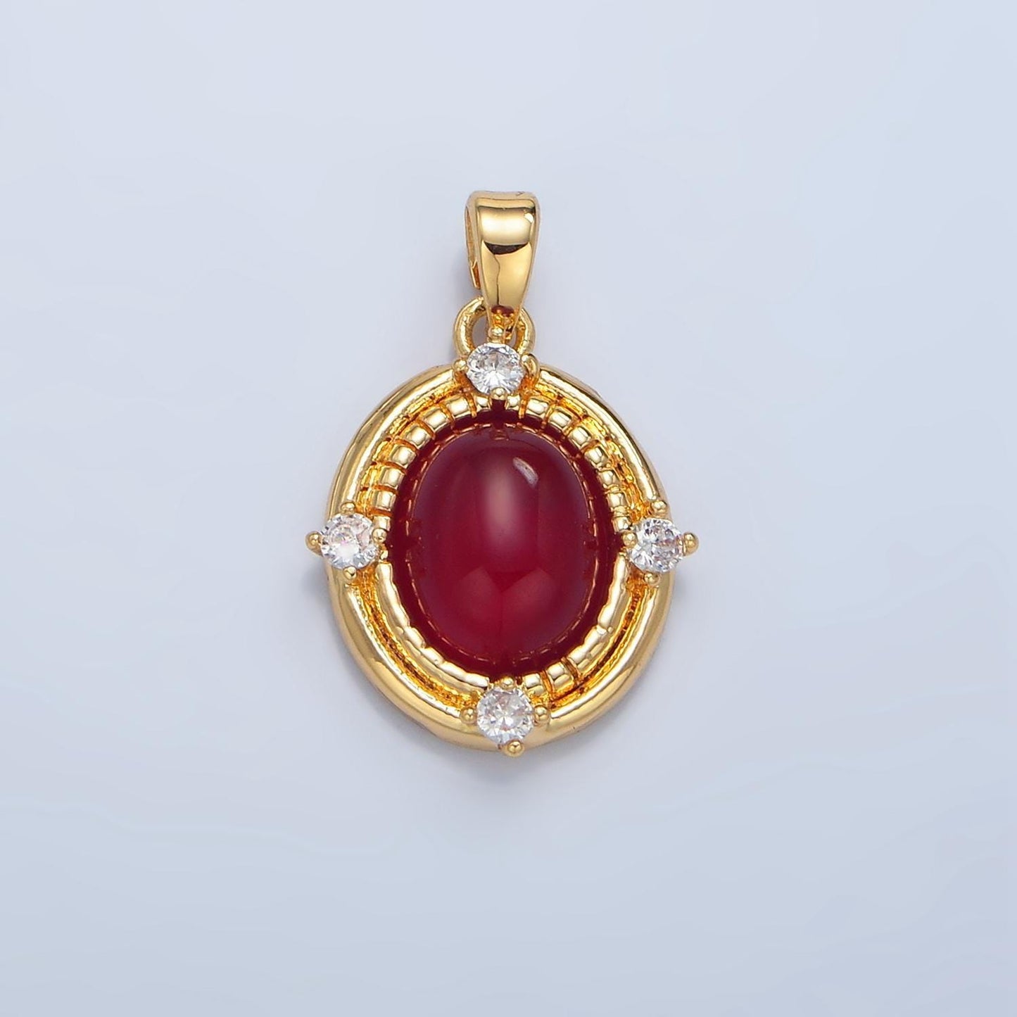 Blood royal frame cz 24k gold filled pendant | aa-135