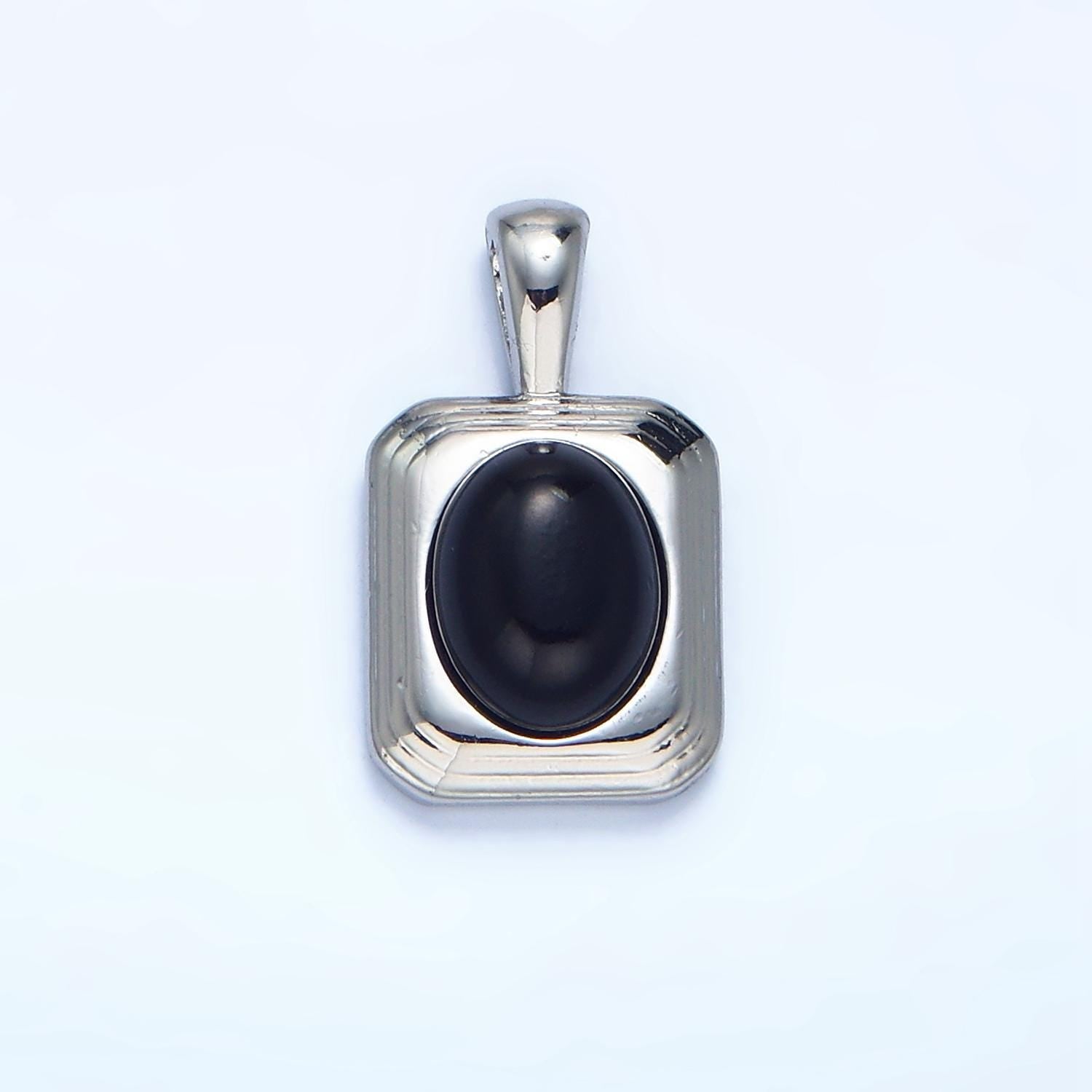 Mini tag charm with carnelian red oval stone for necklace pendant jewelry making supply aa-132