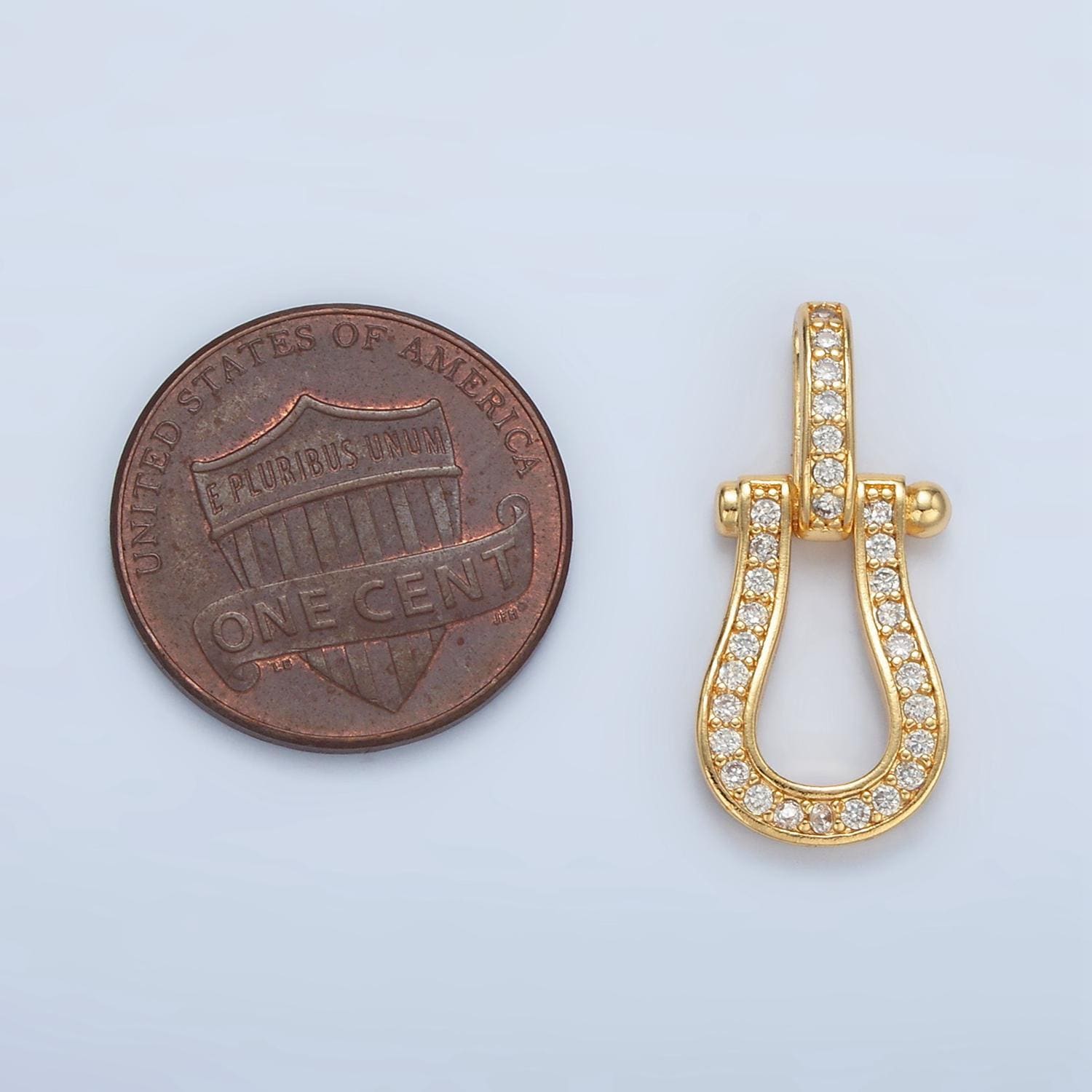 Geometric buckle micro paved cz gold filled pendant | aa-130