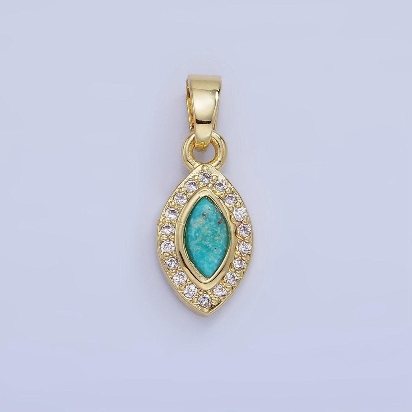 Cz micro paved gold evil eye charm cubic turquoise beads pendant for bracelet necklace jewelry craft supply aa1251