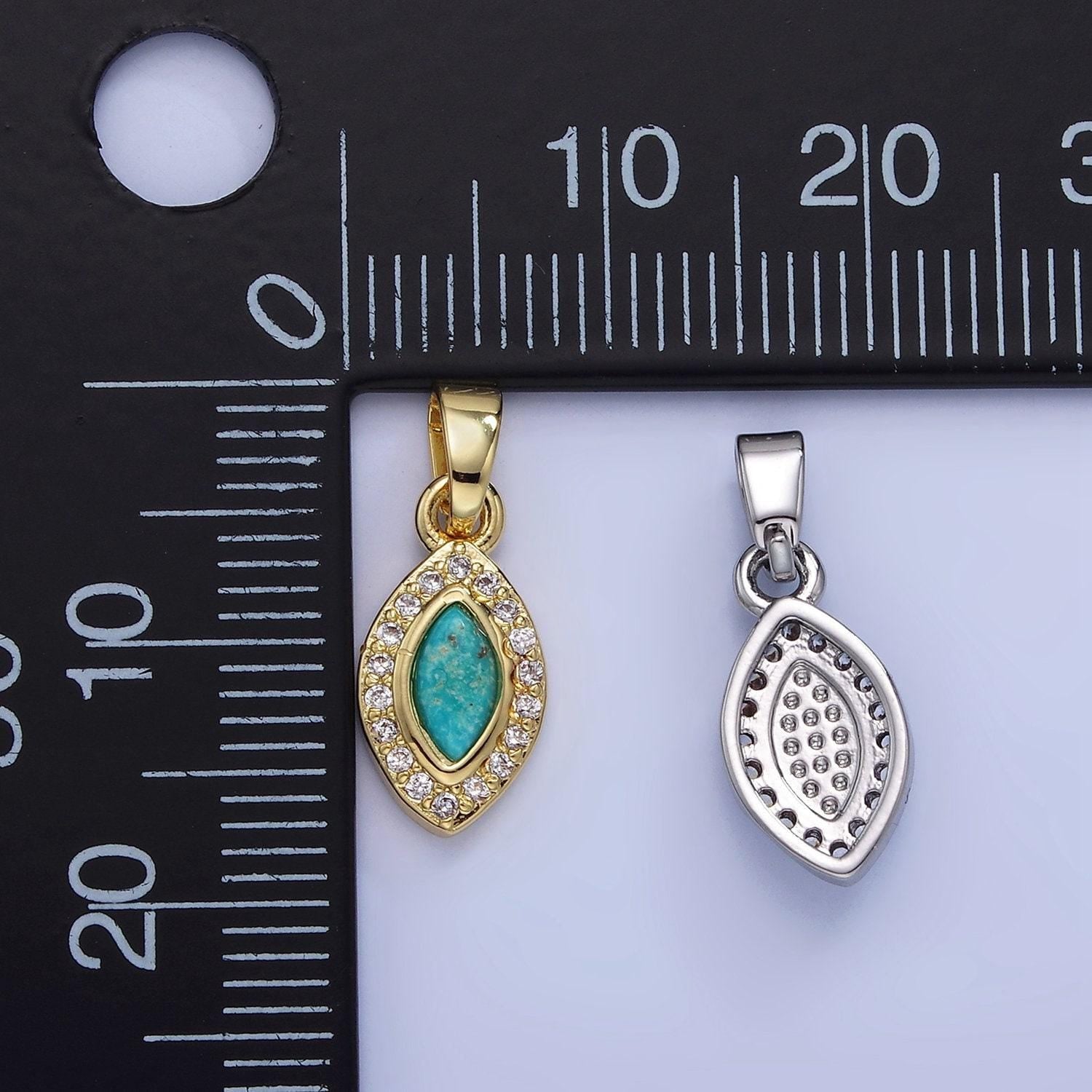 Cz micro paved gold evil eye charm cubic turquoise beads pendant for bracelet necklace jewelry craft supply aa1251