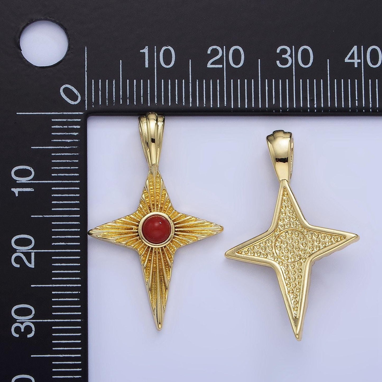 14k gold filled carnelian celestial sunburst star pendant | aa-1247