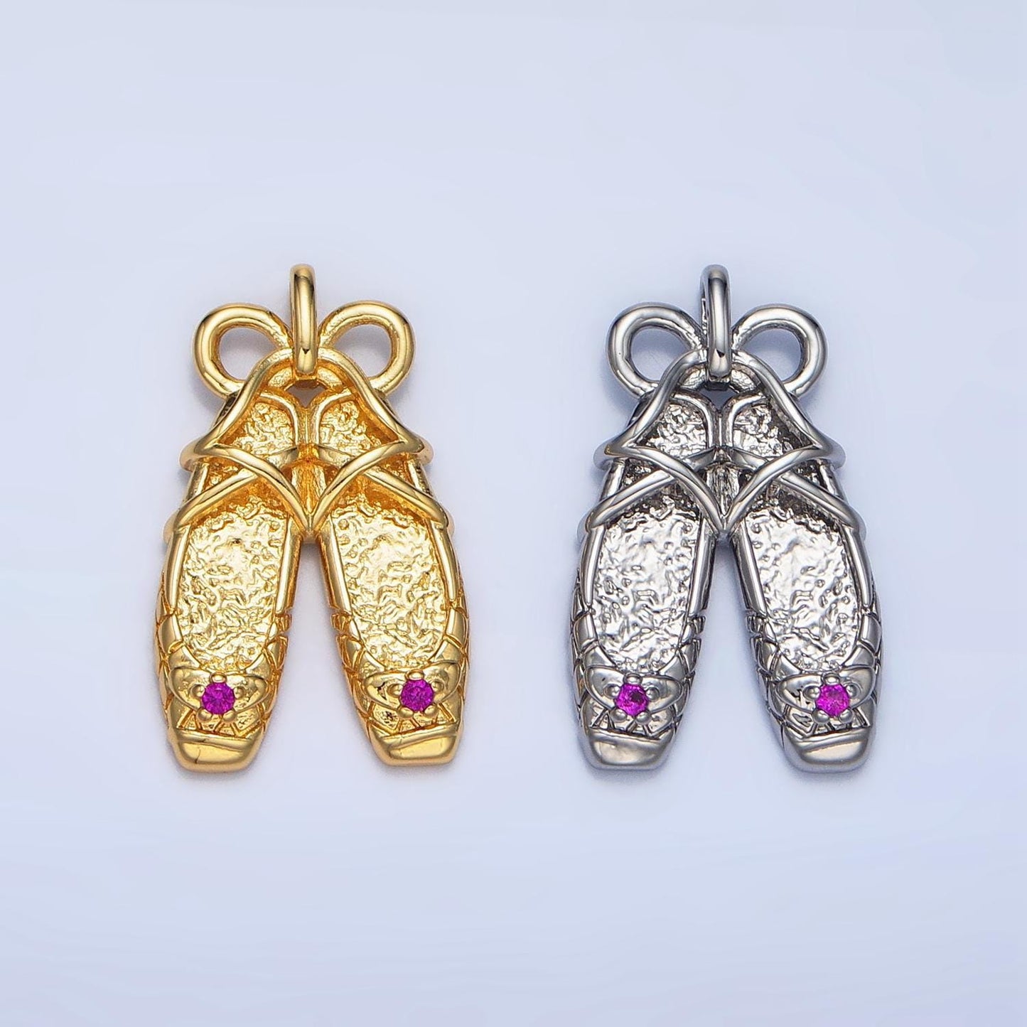 Dainty ballerina shoes dangle charm minimalist jewelry making gift for ballet girls pendant aa118