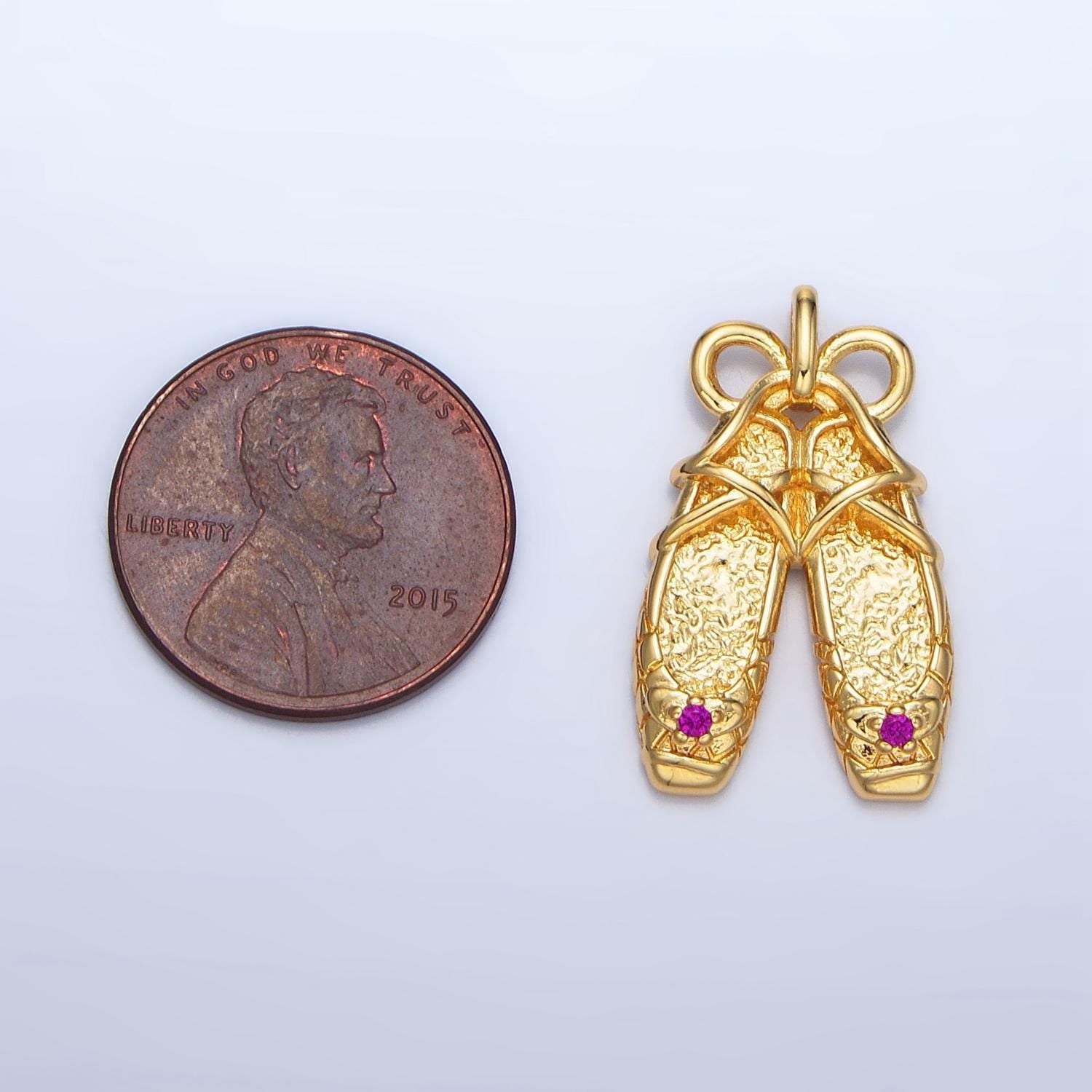 Dainty ballerina shoes dangle charm minimalist jewelry making gift for ballet girls pendant aa118
