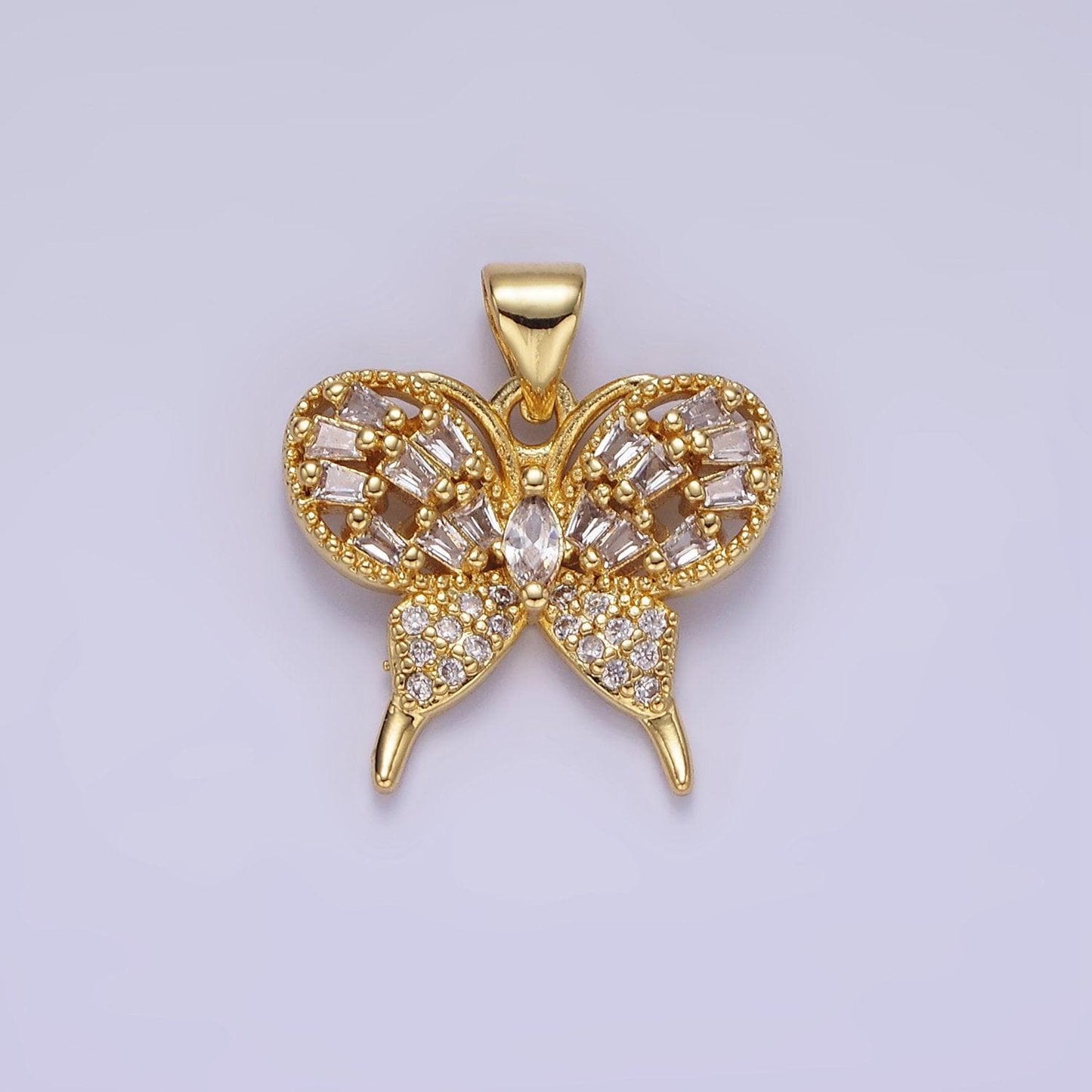 14k gold filled cz round butterfly 18mm | aa-1146