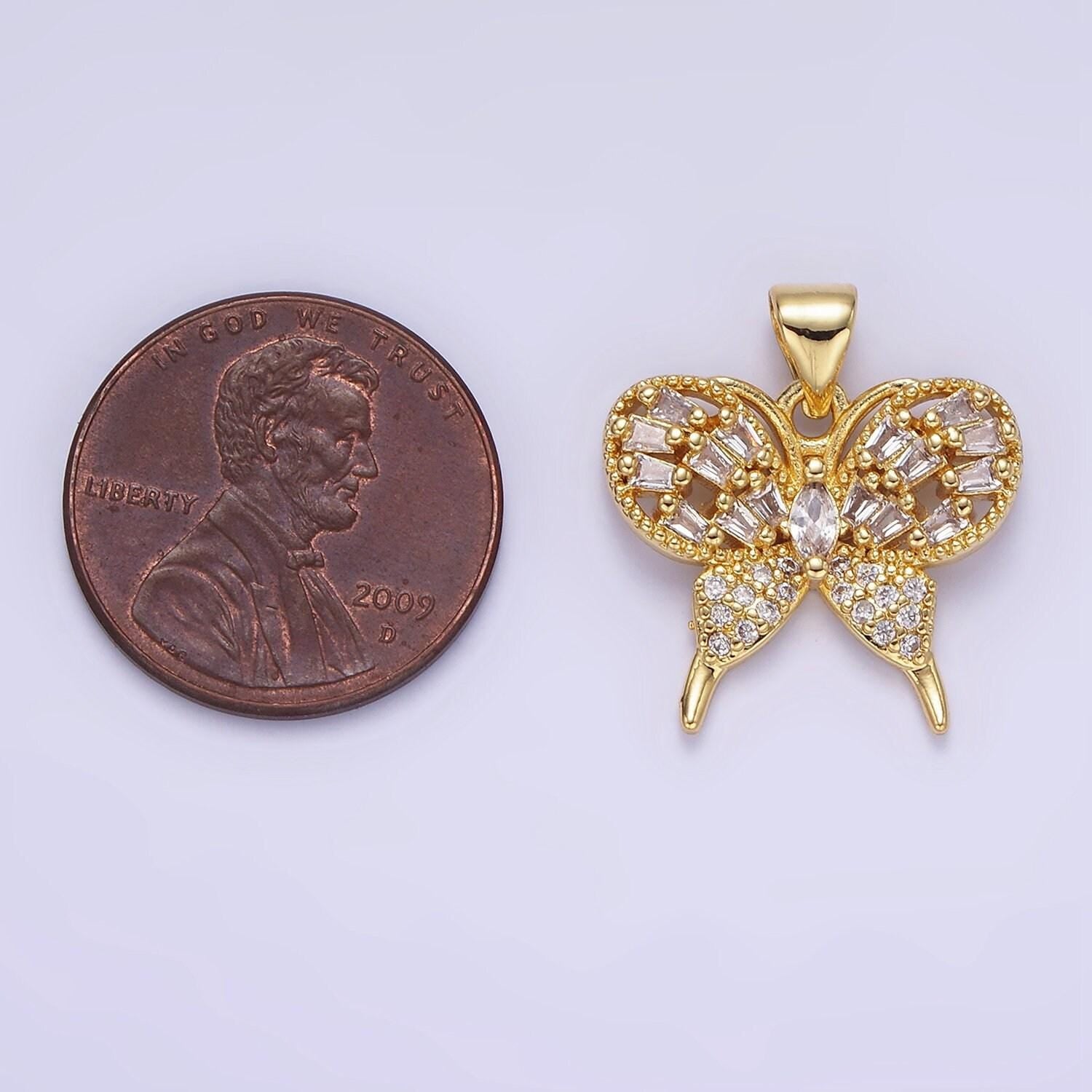 14k gold filled cz round butterfly 18mm | aa-1146
