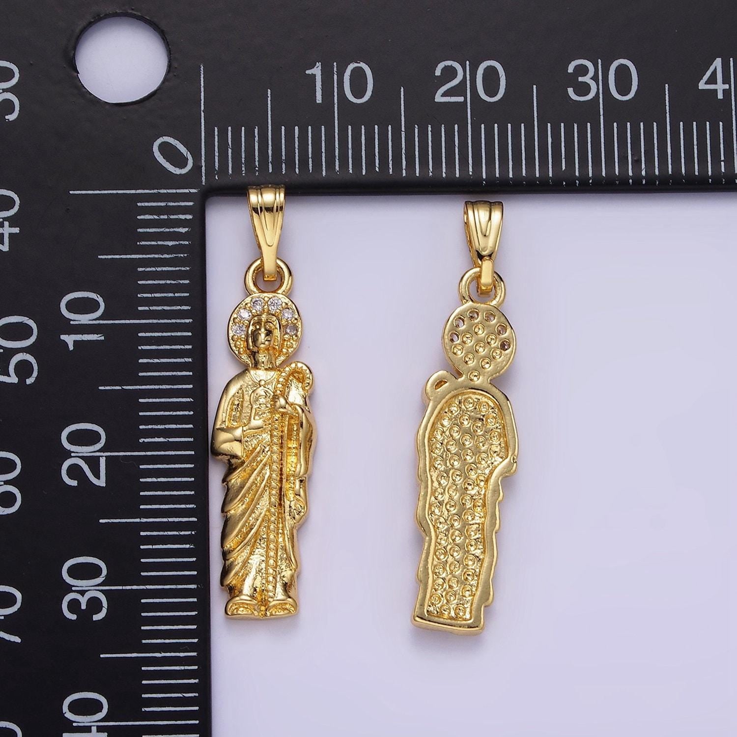 14k gold filled saint jude pendant hope saint judas religious charm necklace catholic jewelry making patron saint of hopeless cause aa1144