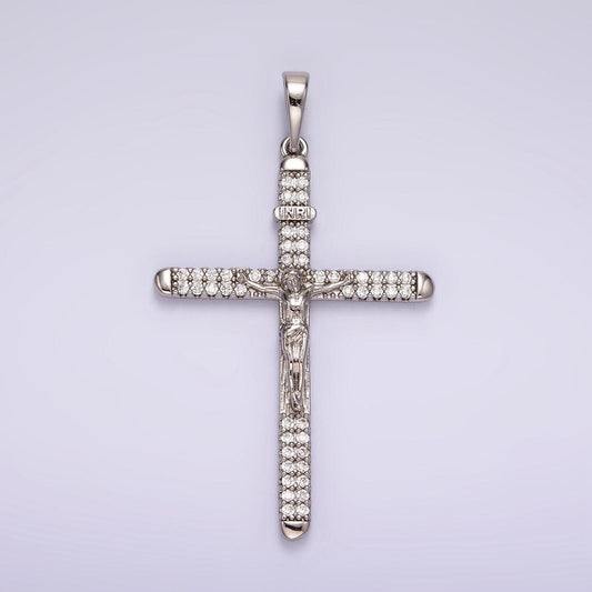 Silver cross pendant crucifix charm jesus on the cross for religious jewelry making aa-1123
