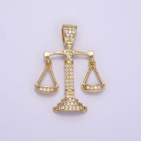 18k gold the scale of justice, zodiac sign charm, dainty libra scales sign astrology pendant charm for necklace earring supply aa071