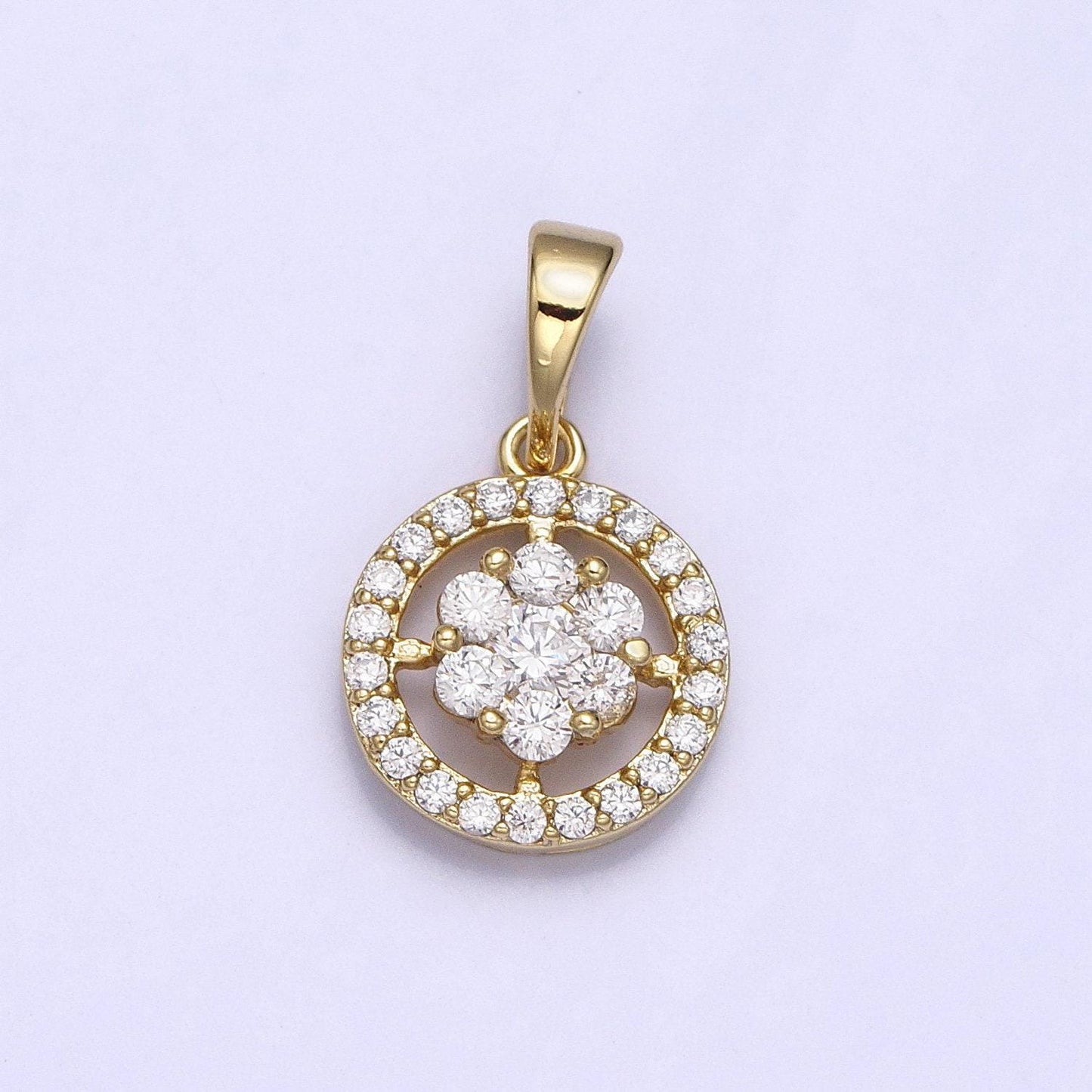 Green, blue, pink, clear round disc charm, 14k gold filled cz micro pave disc pendant, cubic zirconia, small disc pendant 19.6x11.2mm aa042