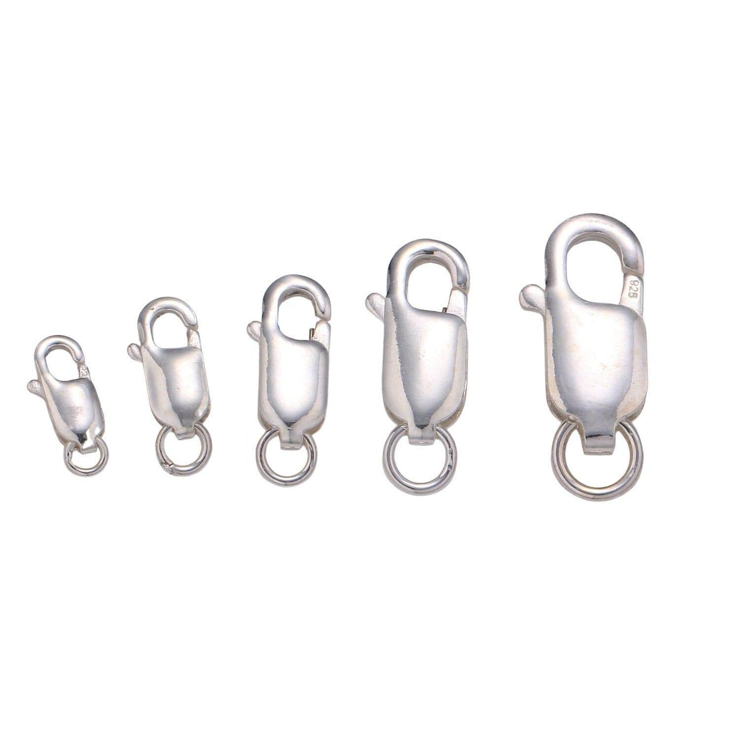 1 pc 925 sterling silver different size available lobster clasp,lobster claw for jewelry making, size optional, sl-239-243