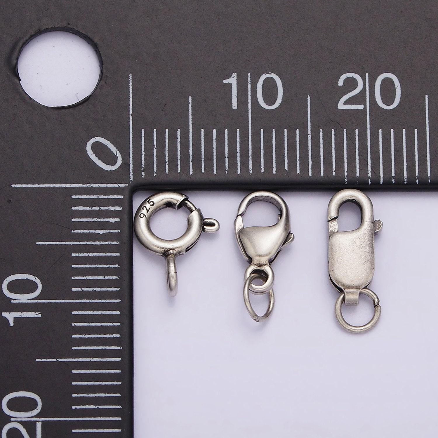 1x 925 sterling silver lobster clasp end clasp supply for jewelry making oxidized silver antique looking clasp sl-295 sl-296 sl-297