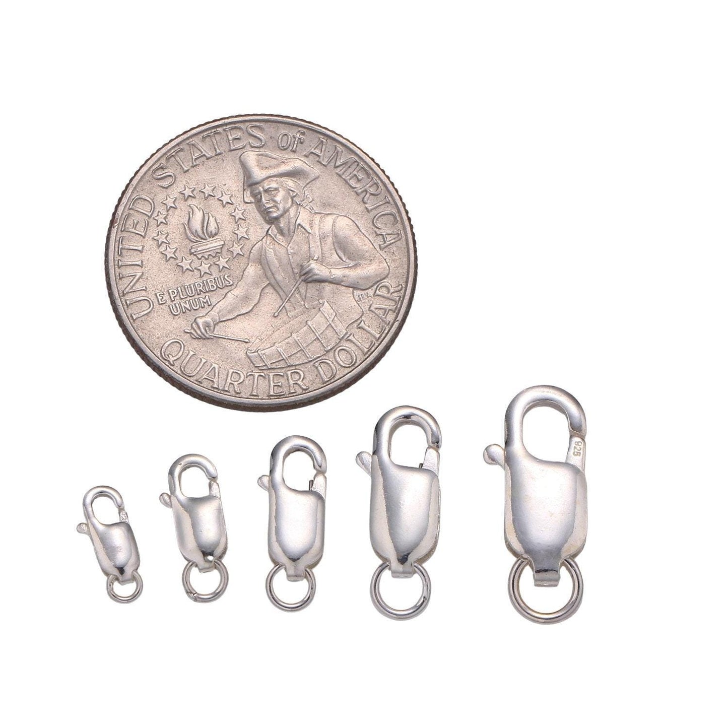 1 pc 925 sterling silver different size available lobster clasp,lobster claw for jewelry making, size optional, sl-239-243
