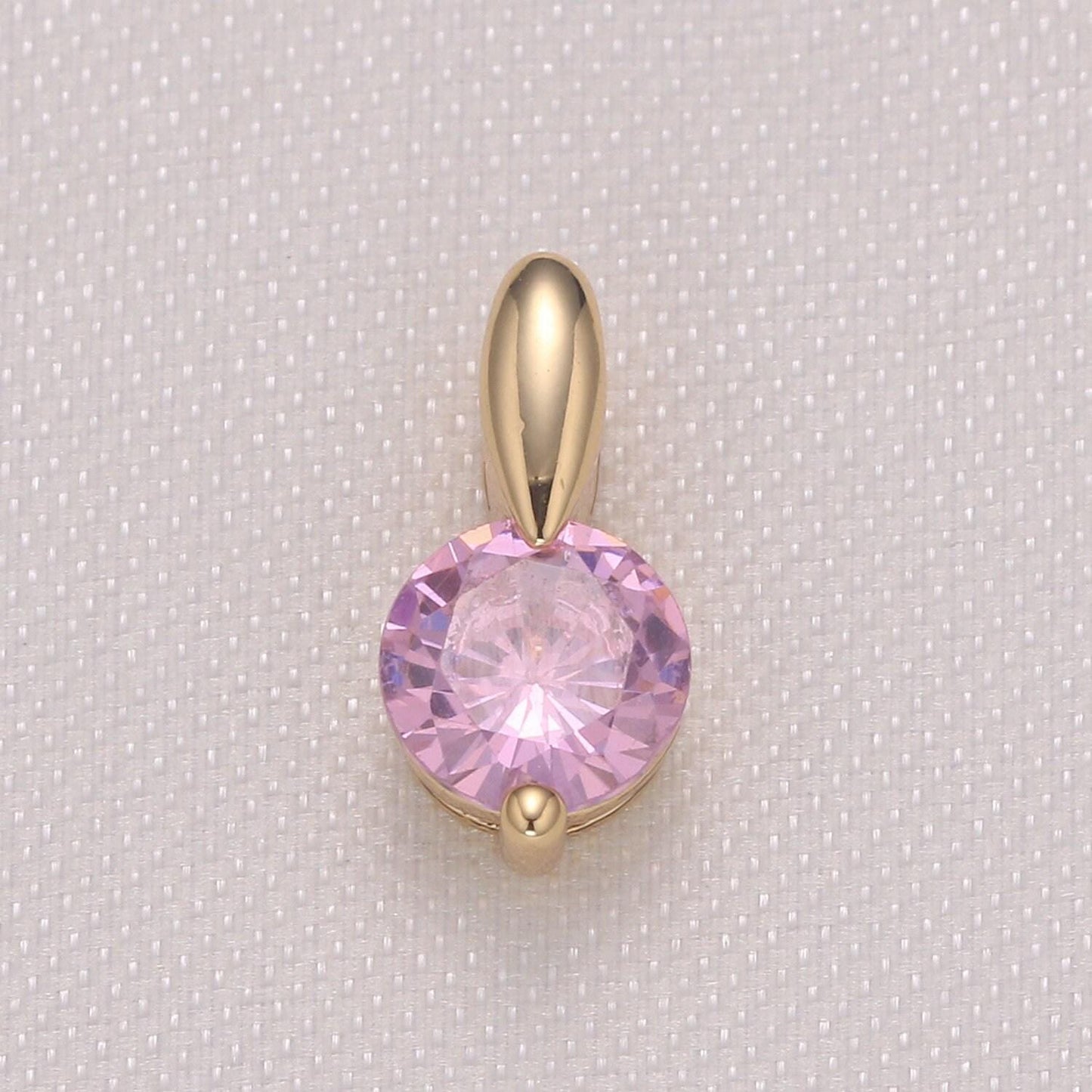 1x mini solitaire cz charm, crown pendant, clear micro cz pave round circle charm, 11x5mm, jewelry findings -984, 985