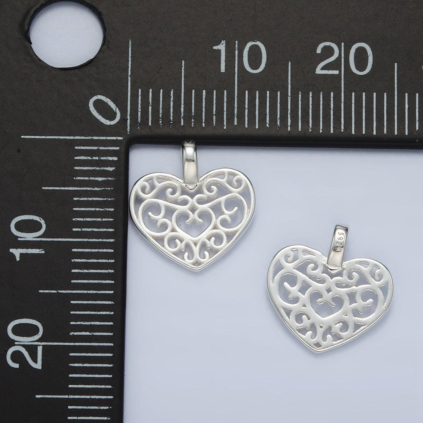 Mini silver heart charm for coquette girl jewelry bracelet earring necklace component add on charm s925 sterling silver finding sl507