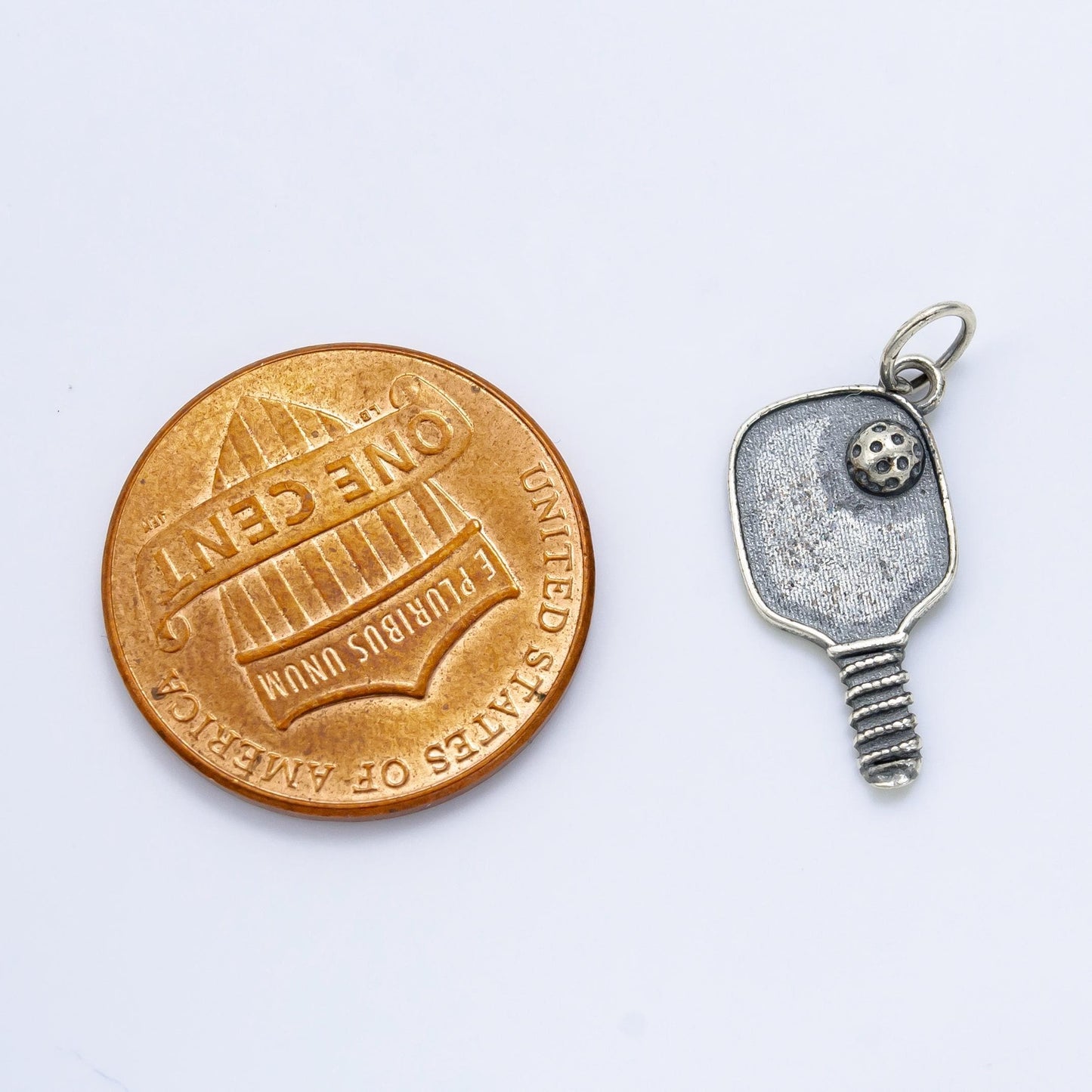 Dainty pickle ball charm in 925 sterling silver pendant sports paddle pendant sl-497