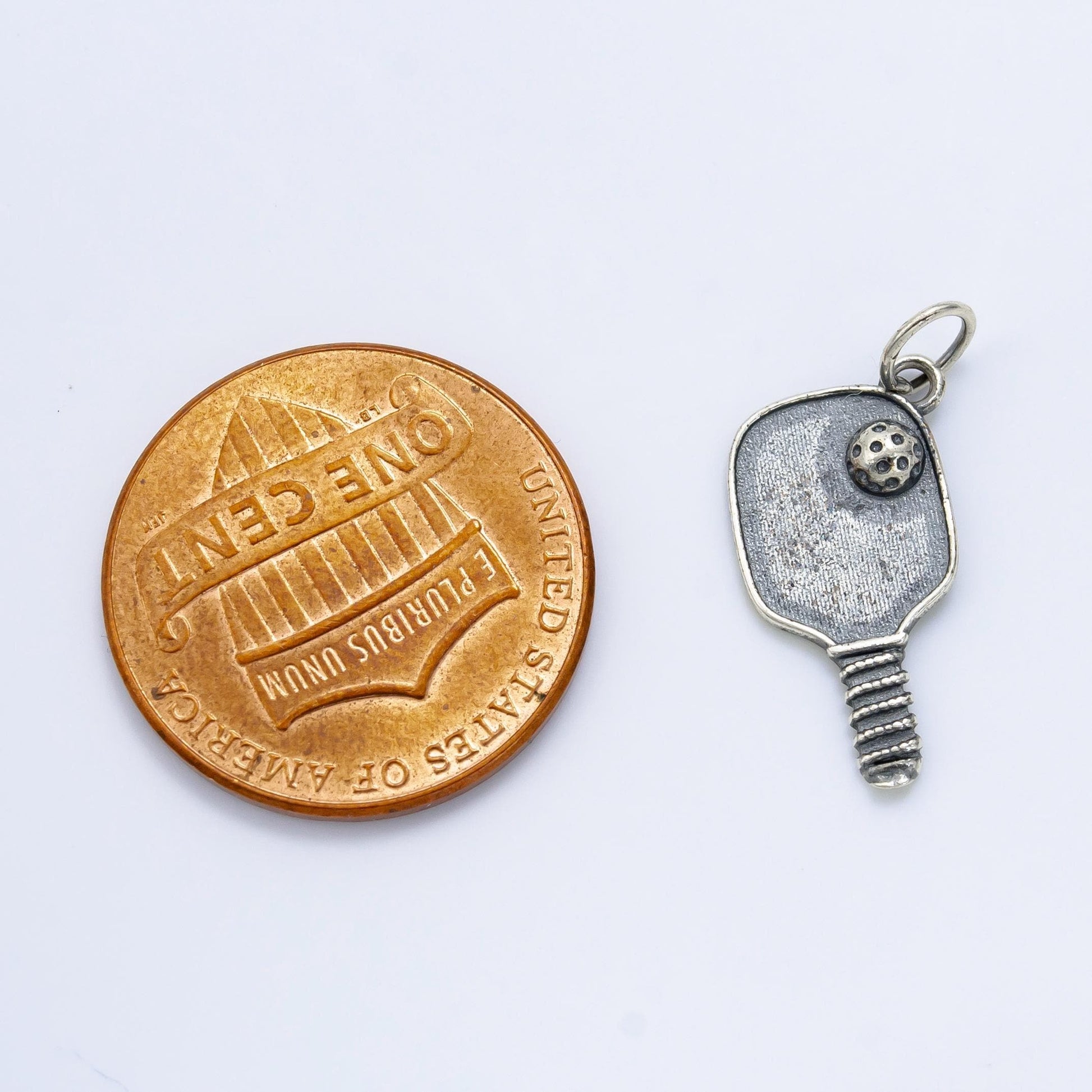 Dainty pickle ball charm in 925 sterling silver pendant sports paddle pendant sl-497