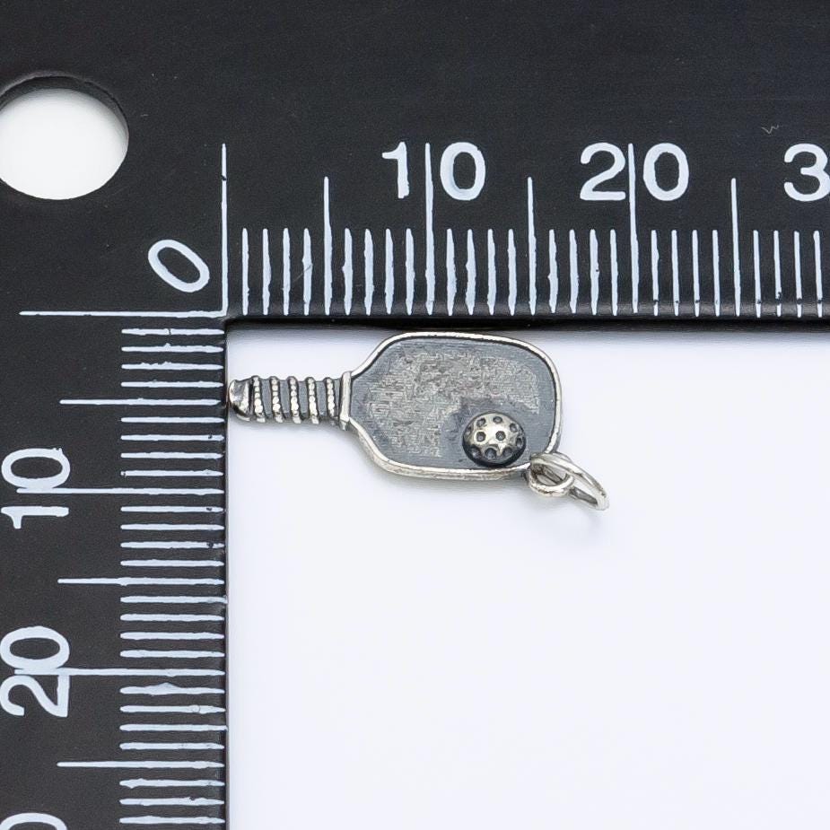 Dainty pickle ball charm in 925 sterling silver pendant sports paddle pendant sl-497