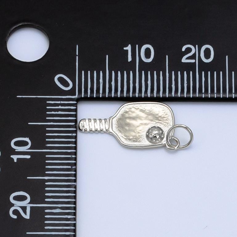 Dainty pickle ball charm in 925 sterling silver pendant sports paddle pendant sl-497