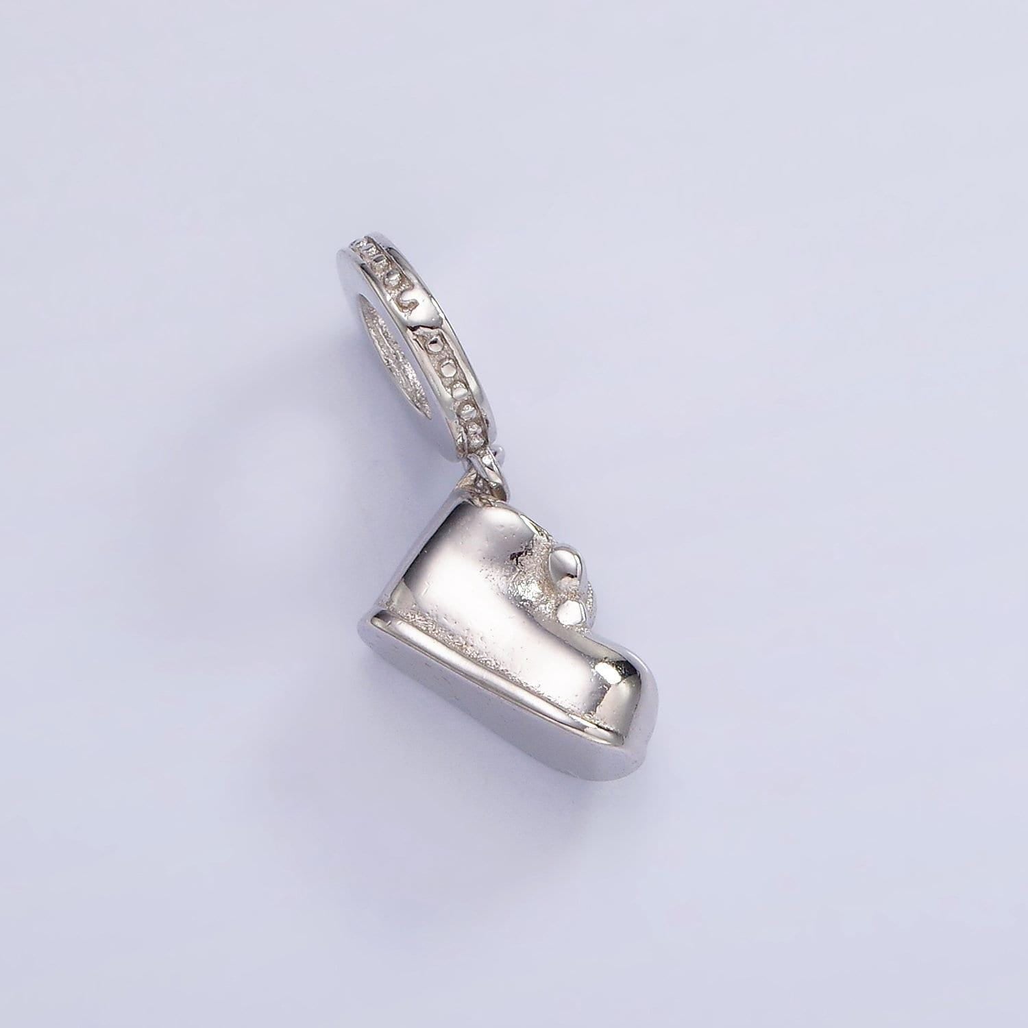 Mini s925 sterling silver boot charm tiny baby shoes charm | sl-483