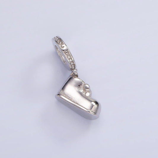 Mini s925 sterling silver boot charm tiny baby shoes charm | sl-483