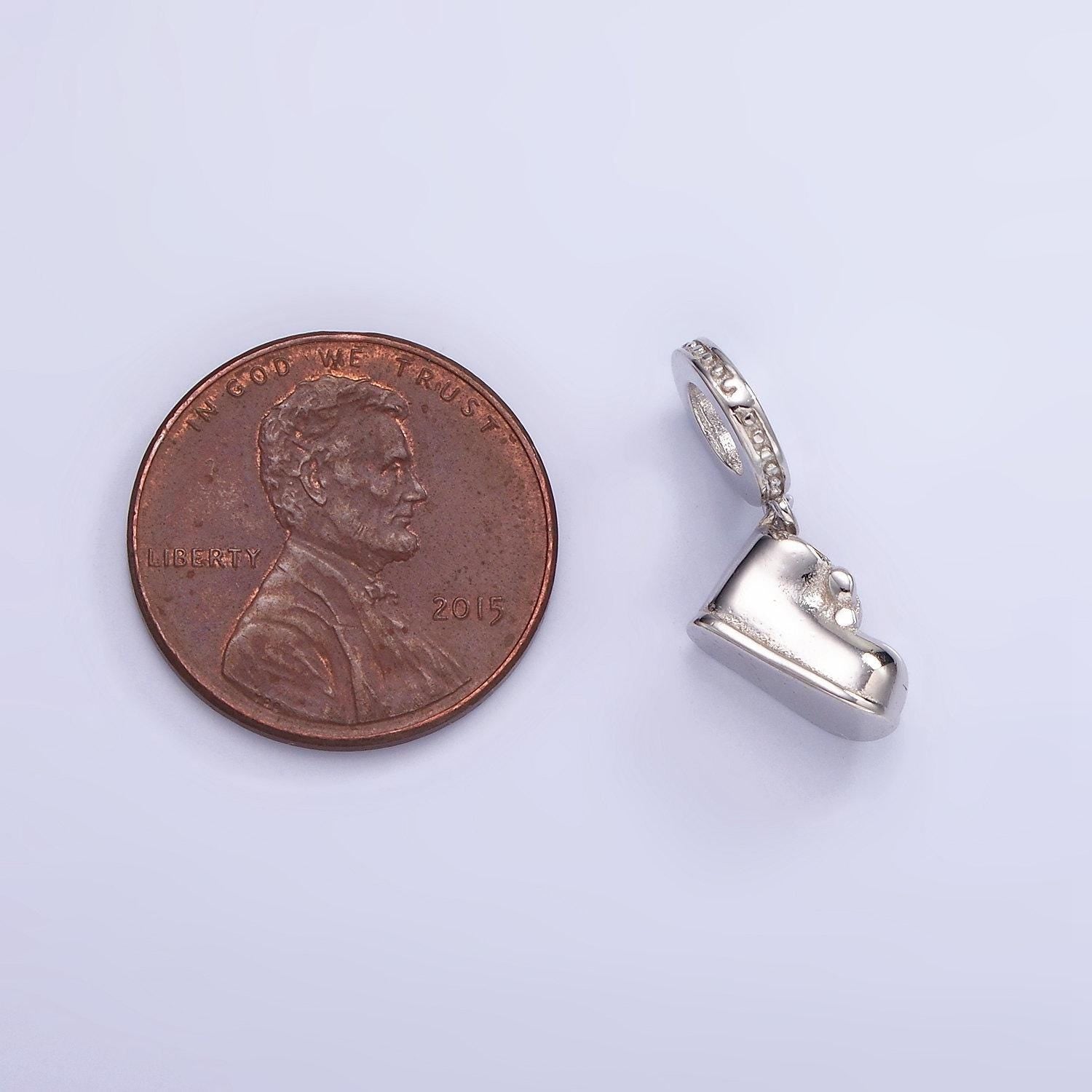 Mini s925 sterling silver boot charm tiny baby shoes charm | sl-483