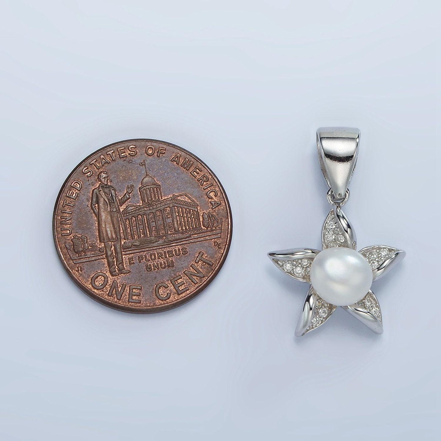 Mini silver star charm s925 sterling silver flower charm with shell pearl for add on charm bracelet necklace earring finding sl-442