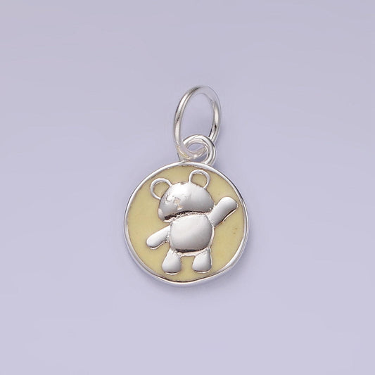 Mini s925 sterling silver baby bear charm for necklace bracelet component sl437