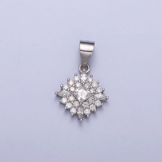 S925 sterling silver snow pendant micro pave snowflake charm for winter collection dainty cubic pendant dangle charm for necklace bracelet