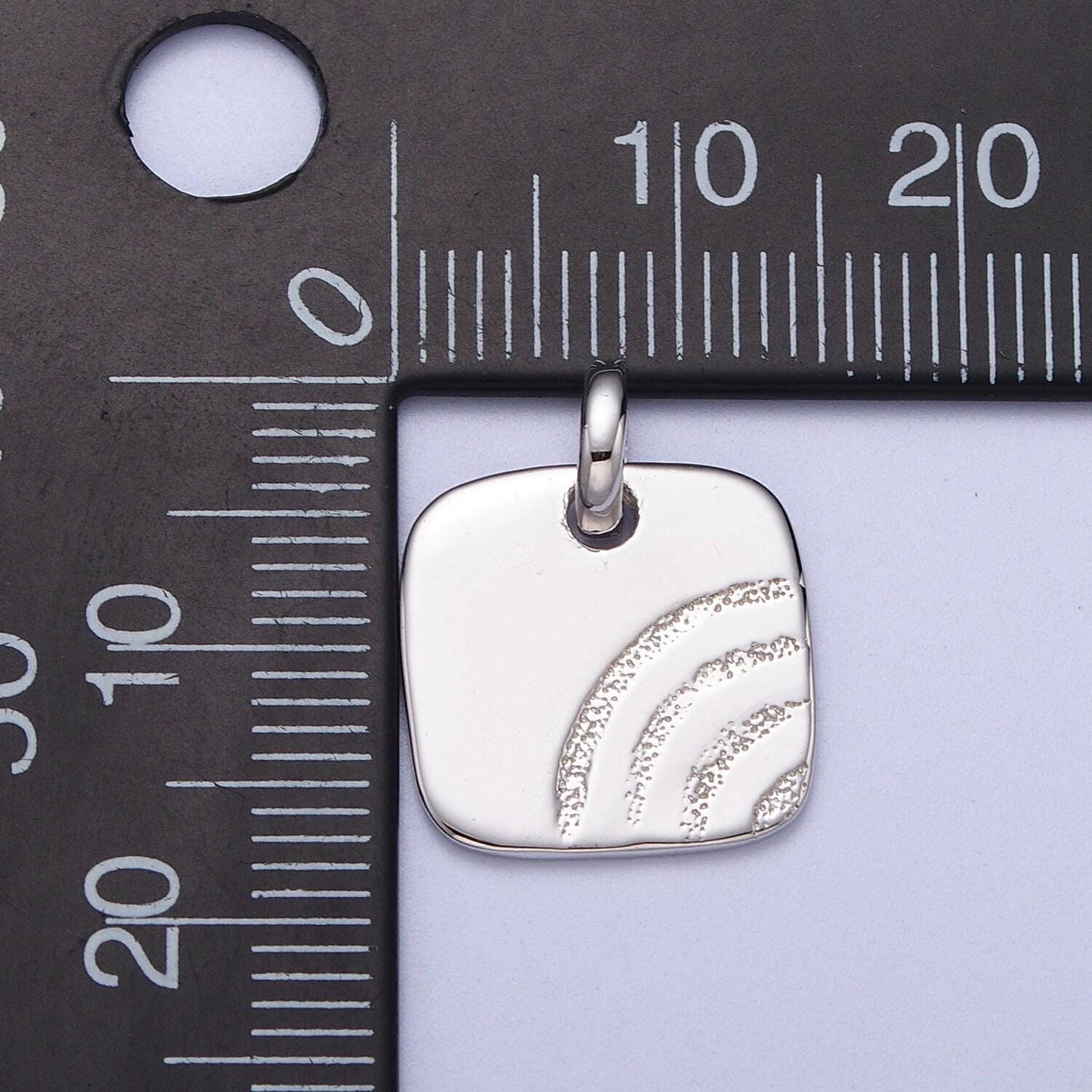 Mini silver heirloom square charm sun ray charm minimalist jewelry pendant for necklace bracelet component sl-397