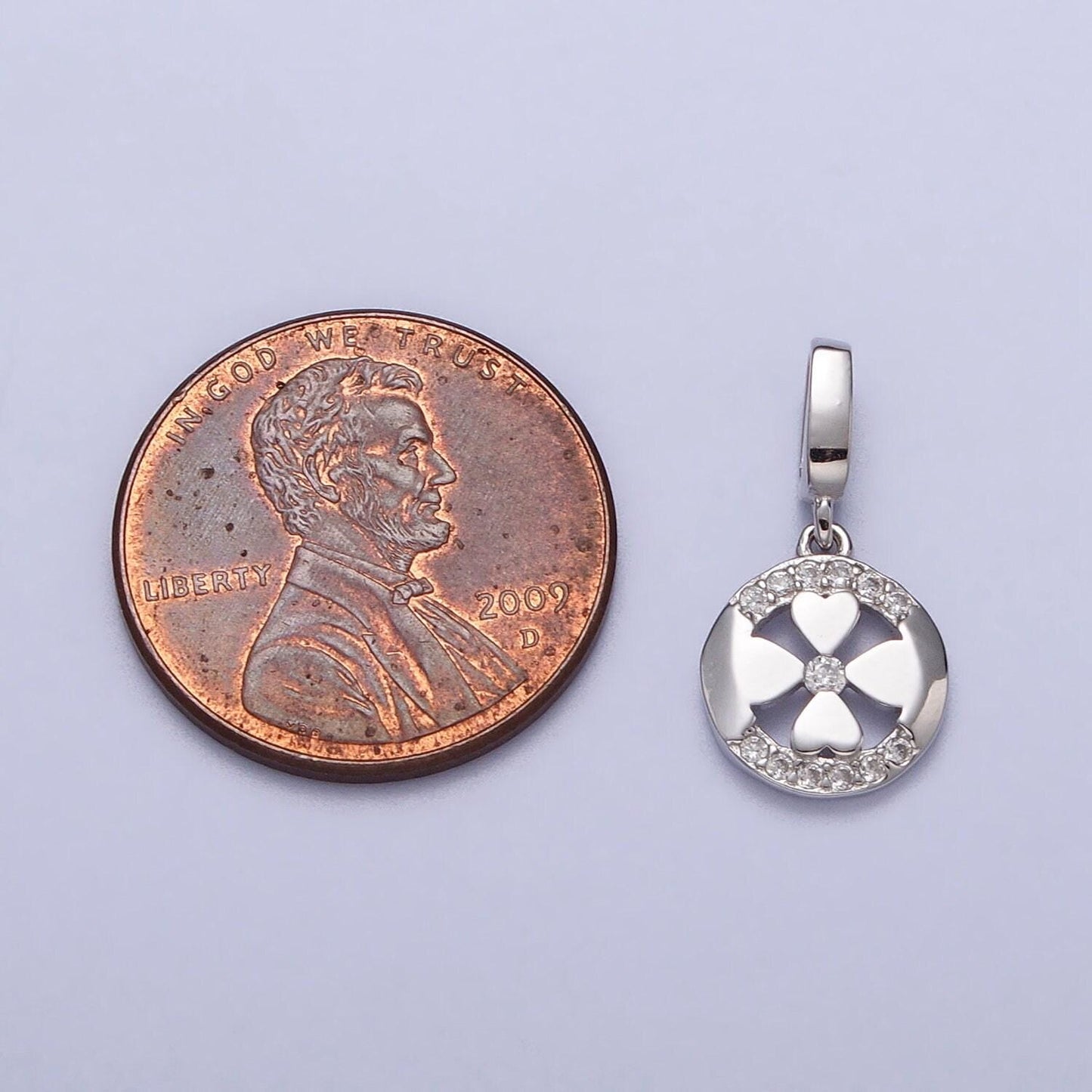 Dainty silver clover s925 sterling silver charms good lucky tiny charm jewelry for necklace bracelet earring necklace making sl-390