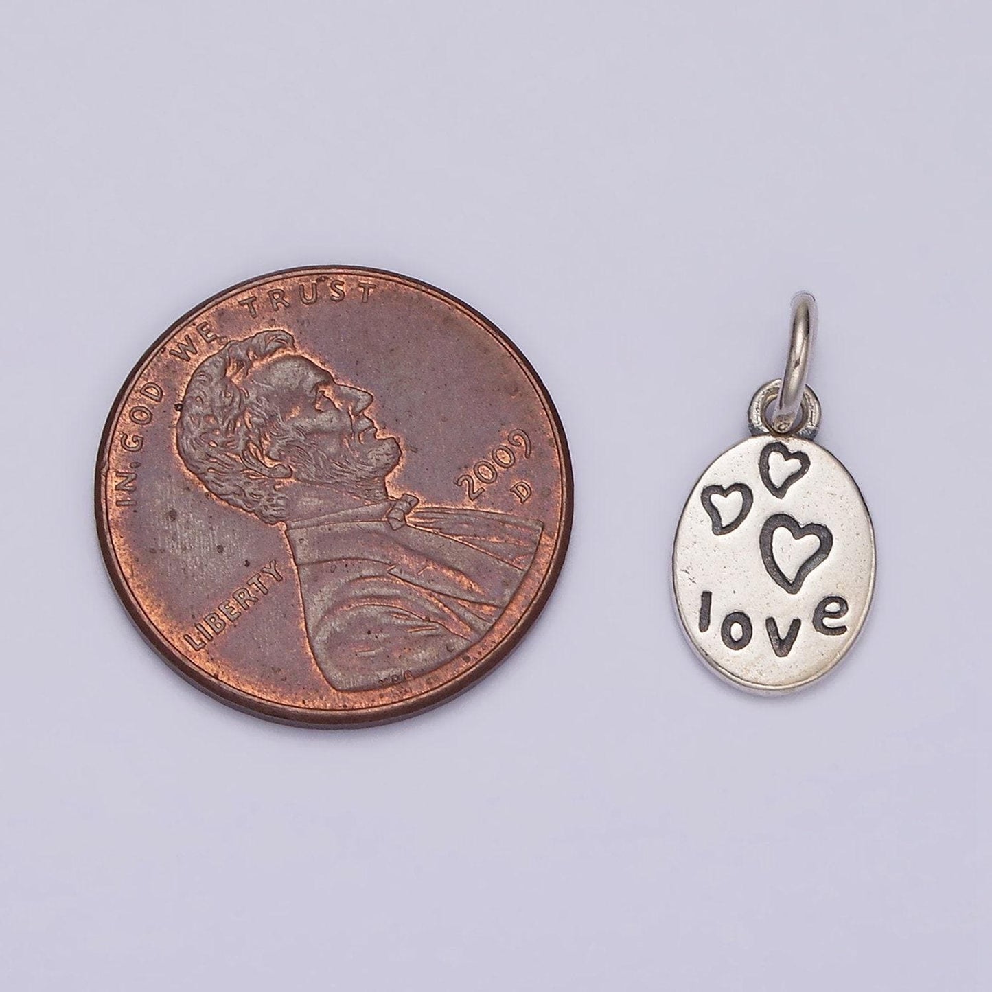S925 sterling silver heart charm silver love pendant small oval charm bracelet sl-361