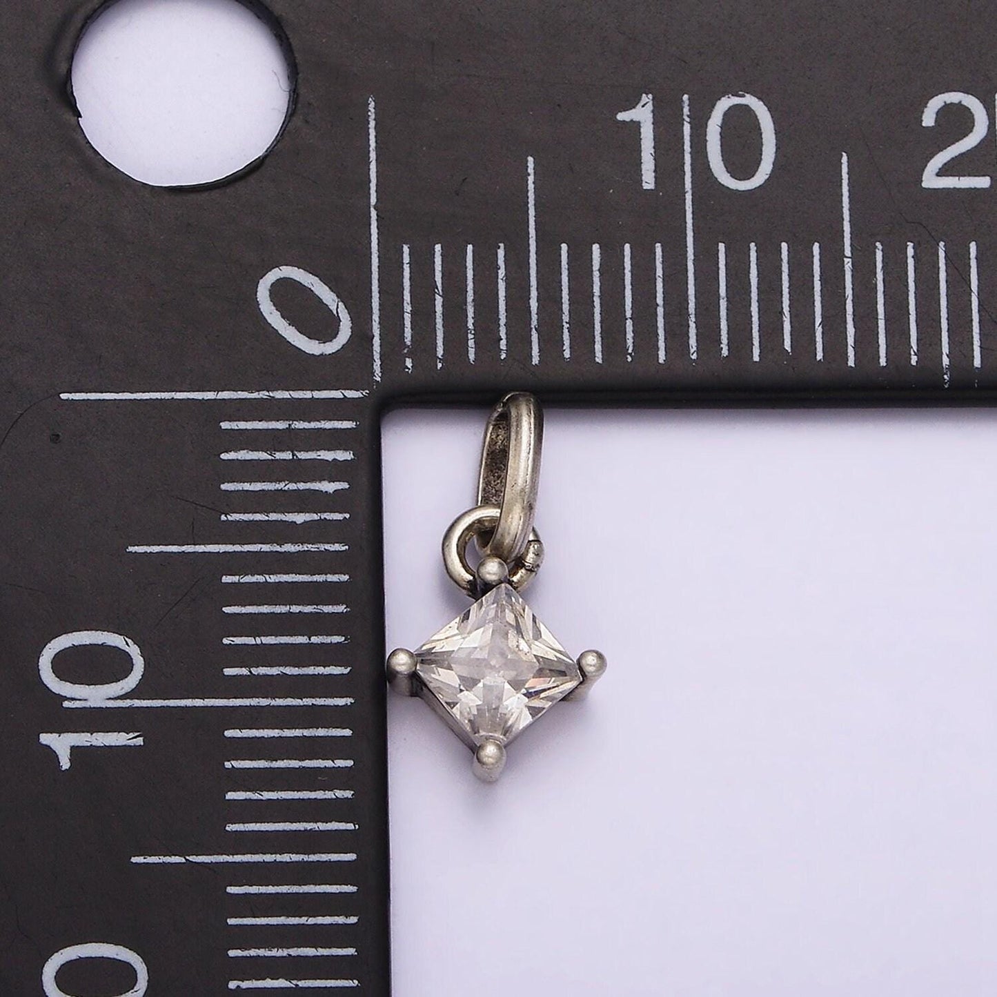 S925 sterling silver 5mm clear cz rhombus pendants | sl-318
