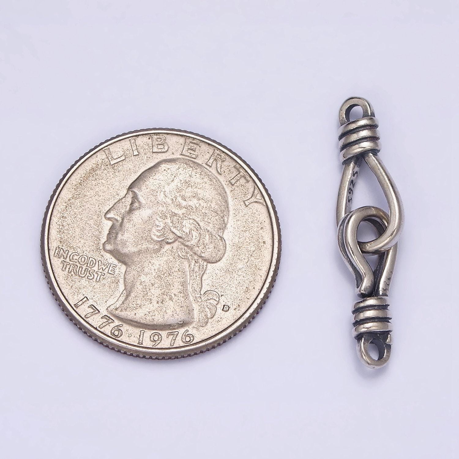 Sterling silver clasps with hook for jewelry end clasp closure supply for jewelry making sl-291
