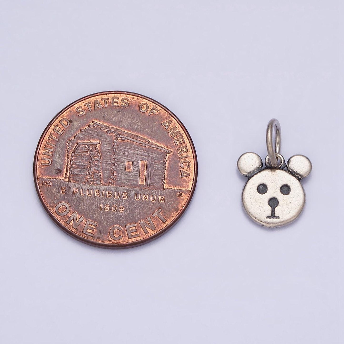 Small sterling silver teddy bear face charms, silver bear charm for kids bracelet charm jewelry supplies sl-282