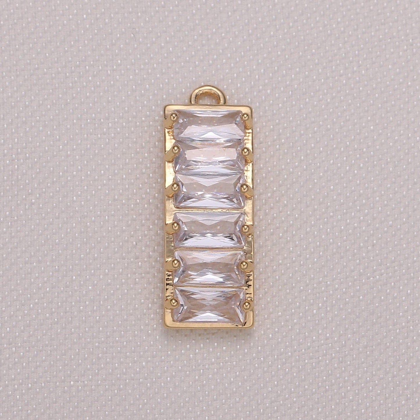 Dainty baguette rectangle charm mini gold geometric pendant for necklace bracelet earring component -930